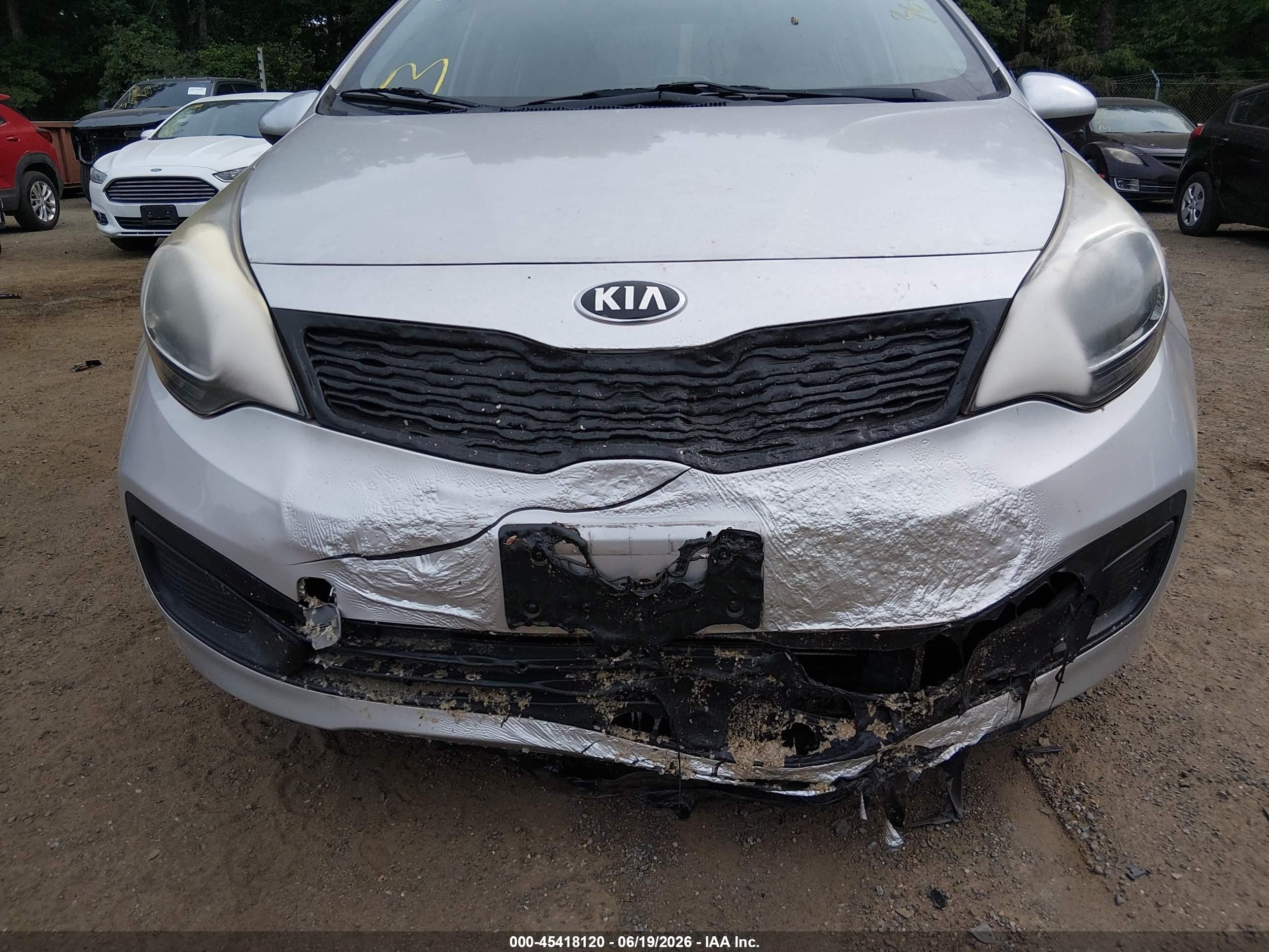 2014 Kia Rio Lx Silver vin: KNADM4A31E6419059