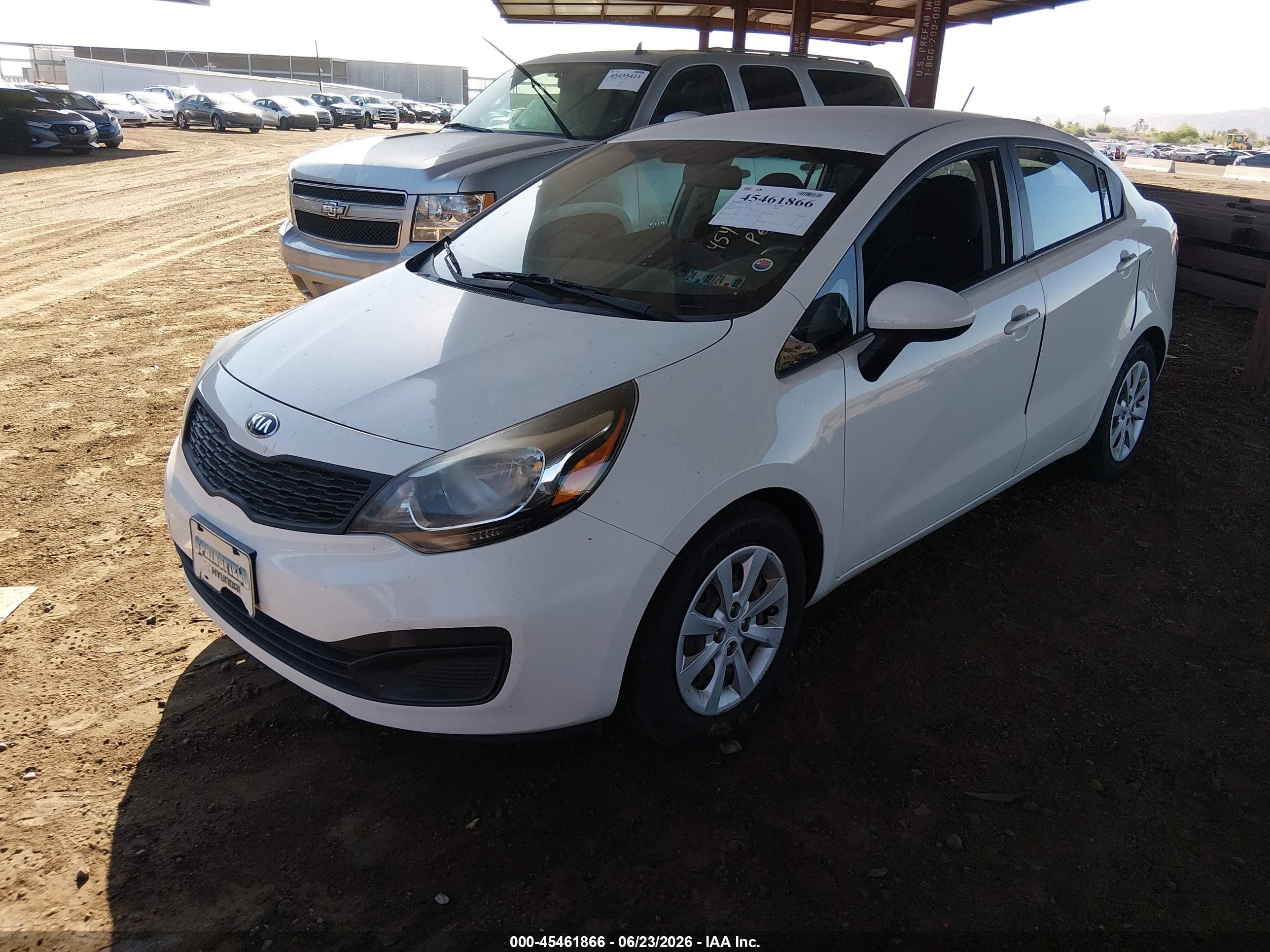 2015 Kia Rio Lx White vin: KNADM4A31F6462091