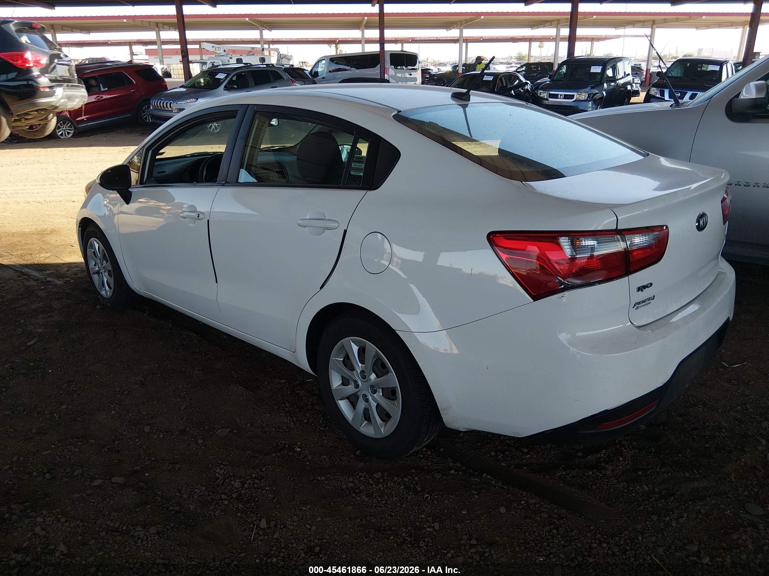 2015 Kia Rio Lx White vin: KNADM4A31F6462091