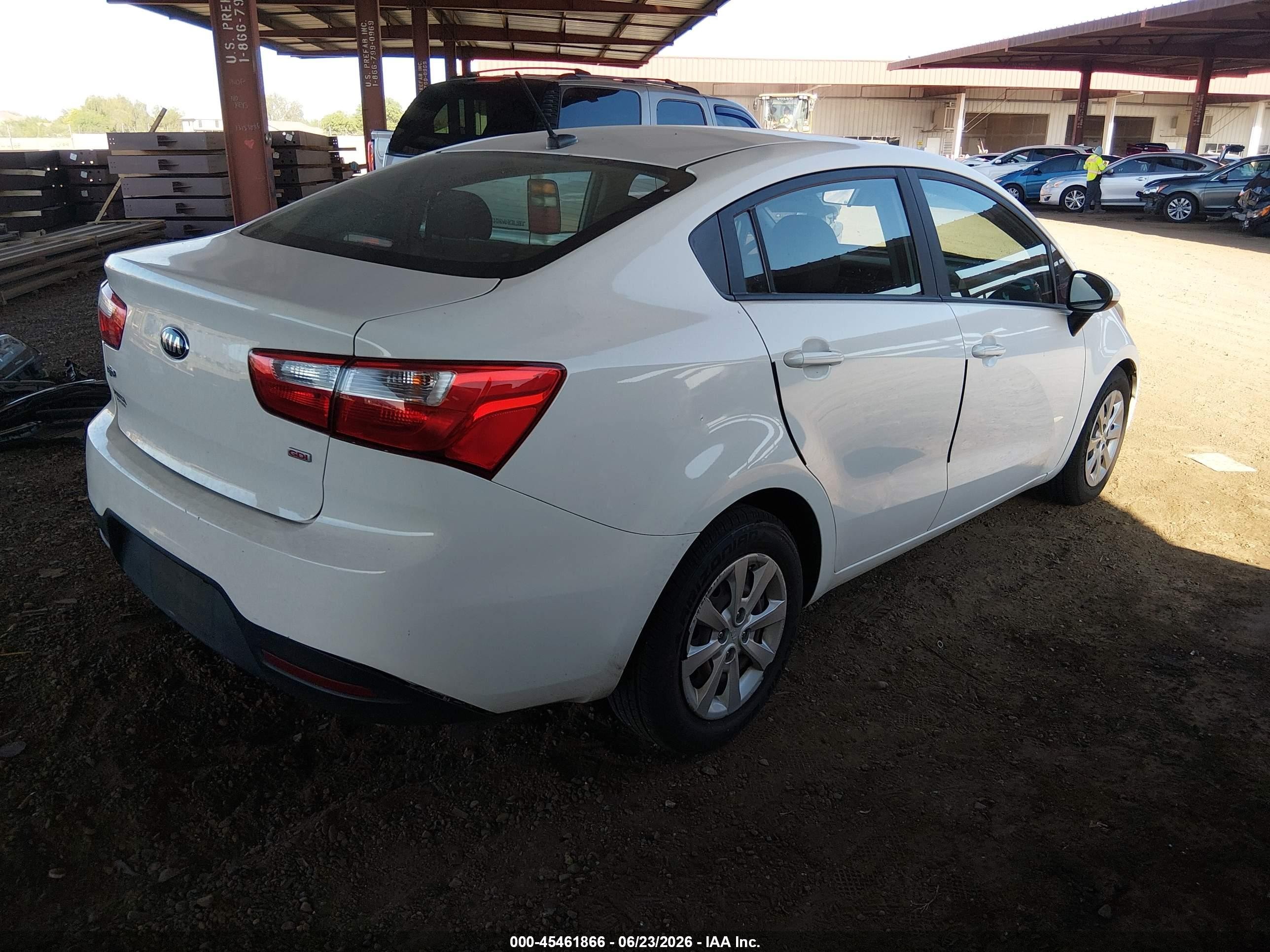 2015 Kia Rio Lx White vin: KNADM4A31F6462091