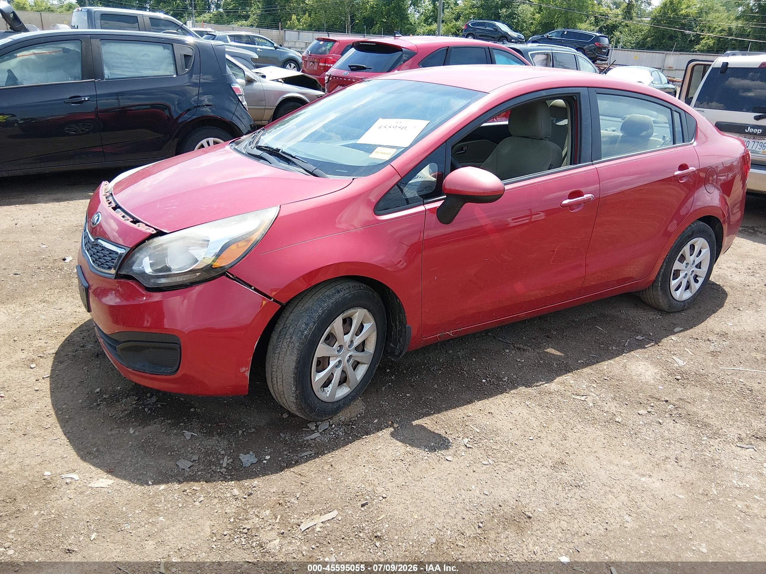 2015 Kia Rio Lx Red vin: KNADM4A31F6462124