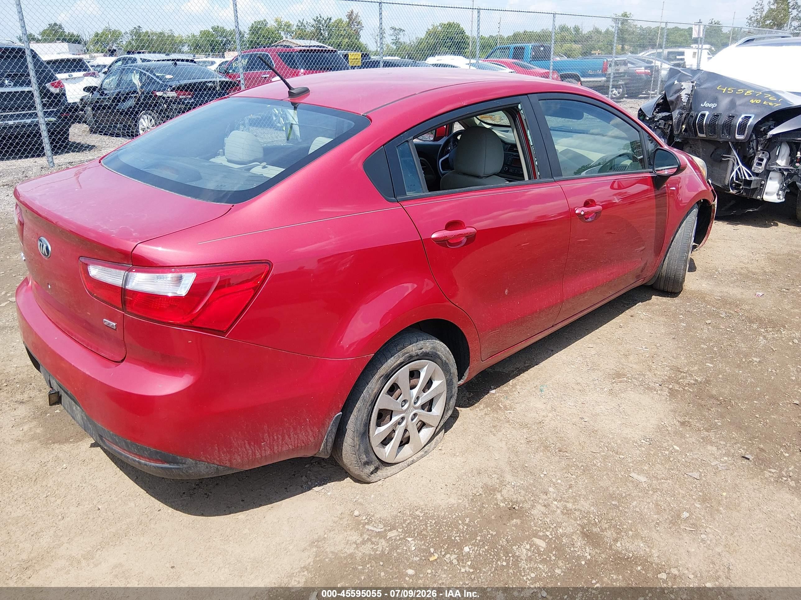 2015 Kia Rio Lx Red vin: KNADM4A31F6462124