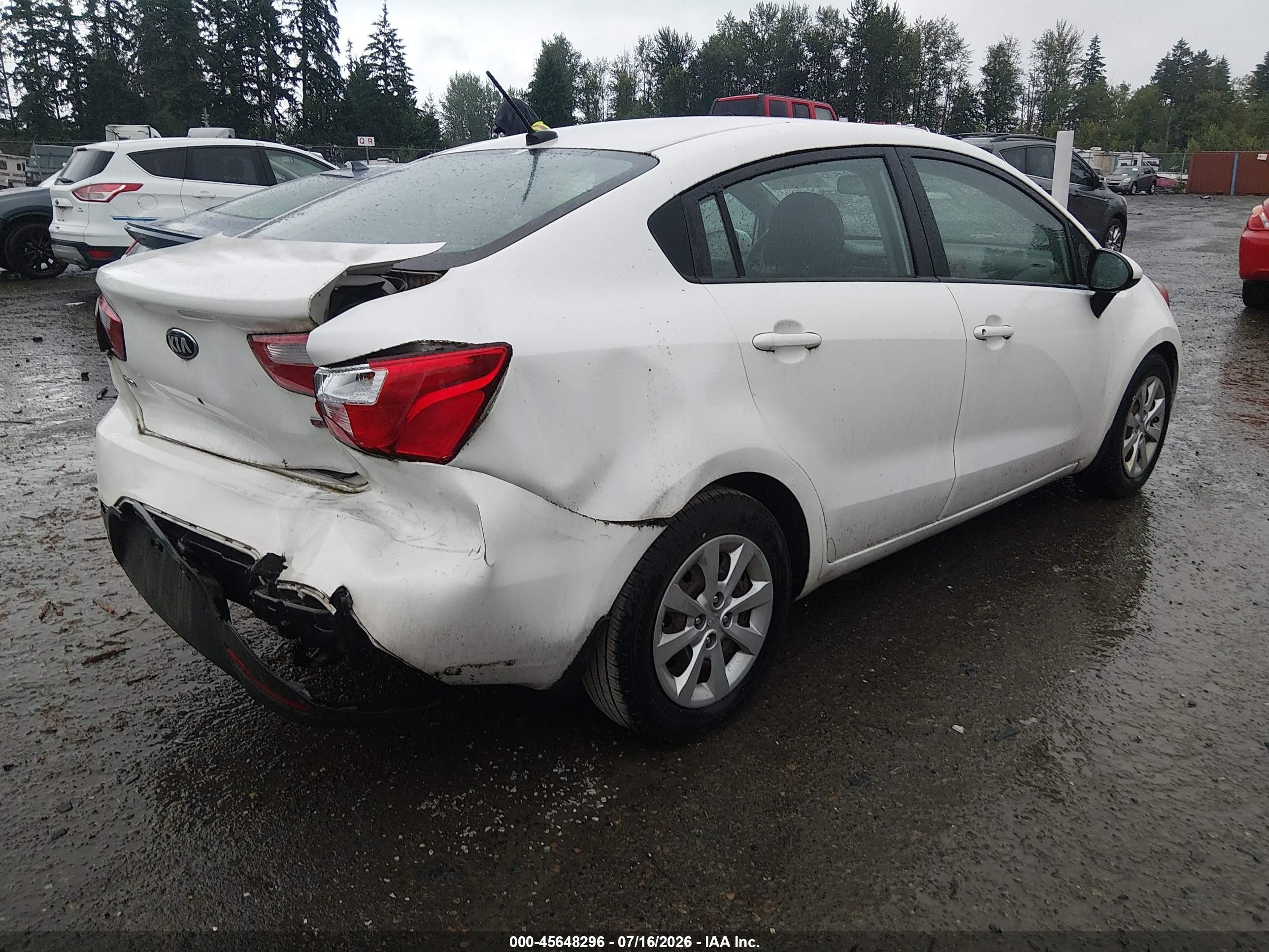 2015 Kia Rio Lx Белый vin: KNADM4A31F6501083