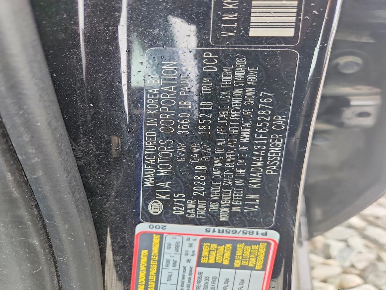 2015 Kia Rio Lx Black vin: KNADM4A31F6528767