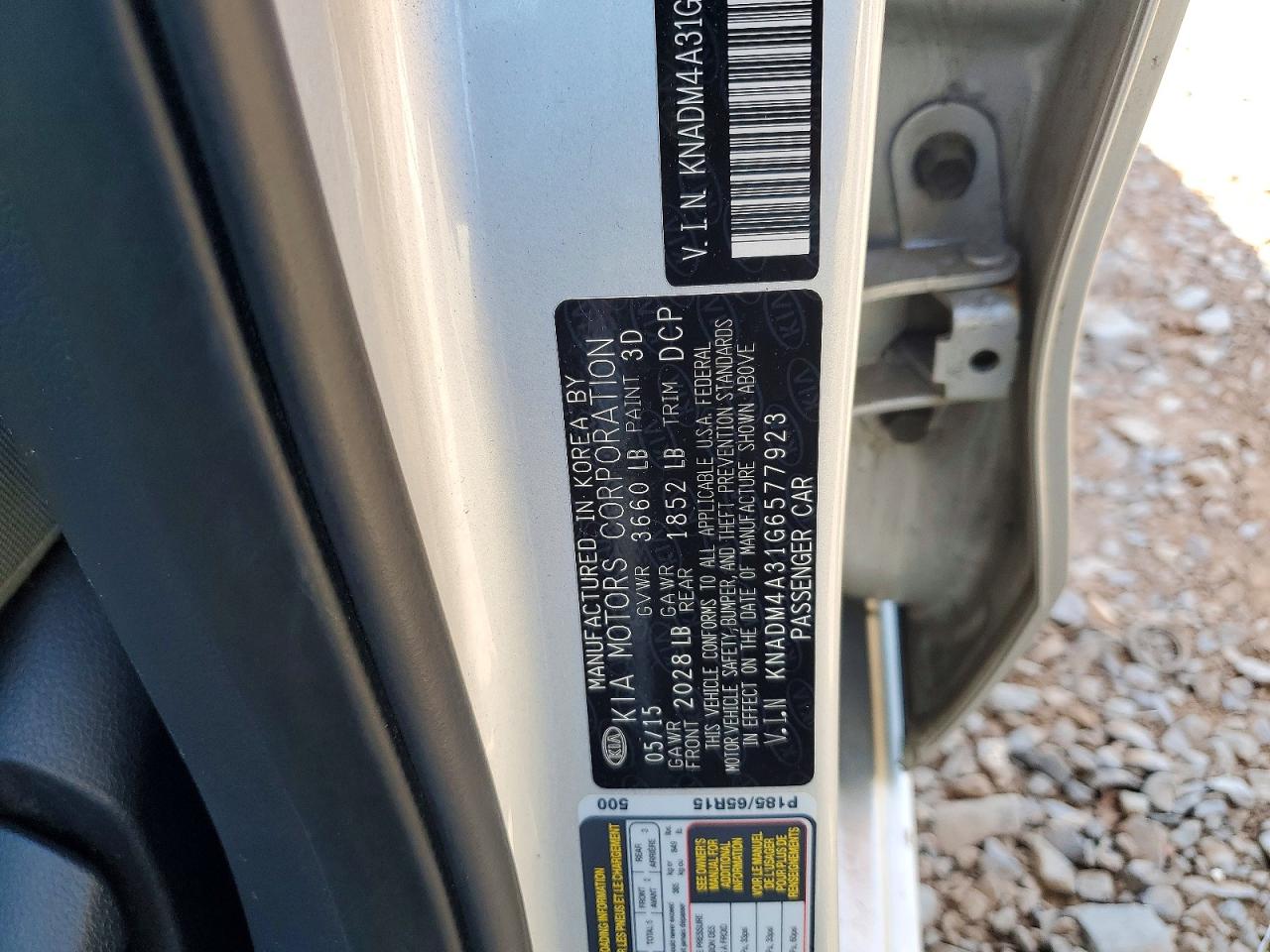 2016 Kia Rio Lx Silver vin: KNADM4A31G6577923