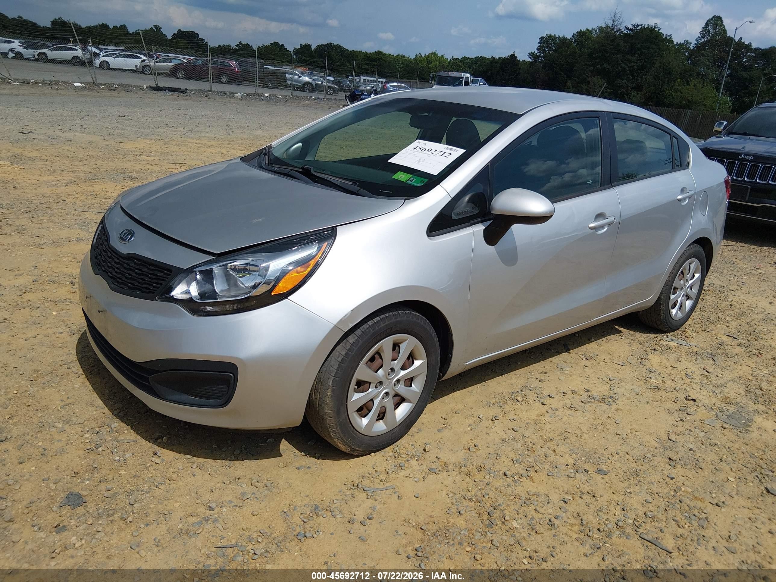 2012 Kia Rio Lx Silver vin: KNADM4A32C6058325