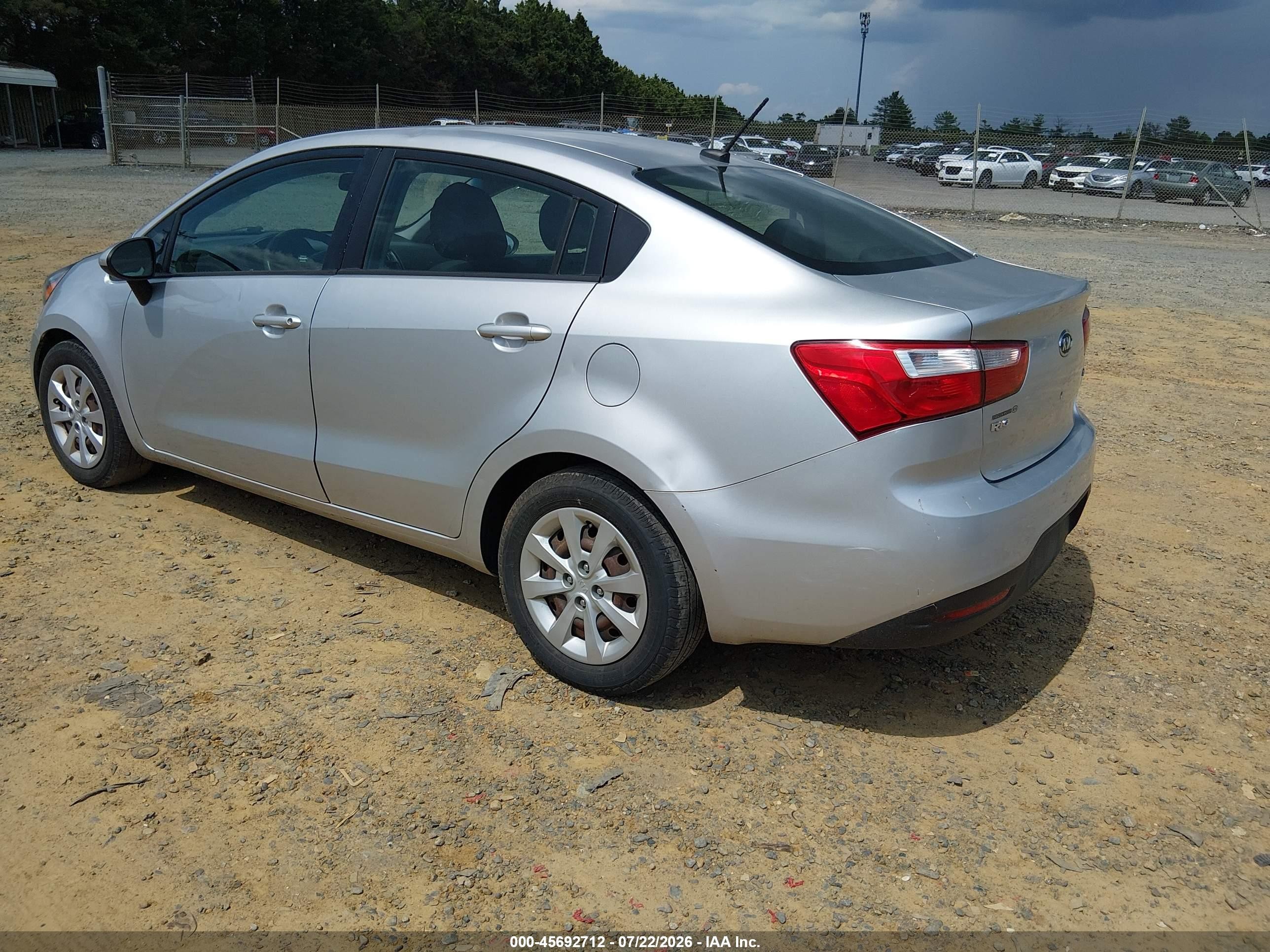 2012 Kia Rio Lx Silver vin: KNADM4A32C6058325