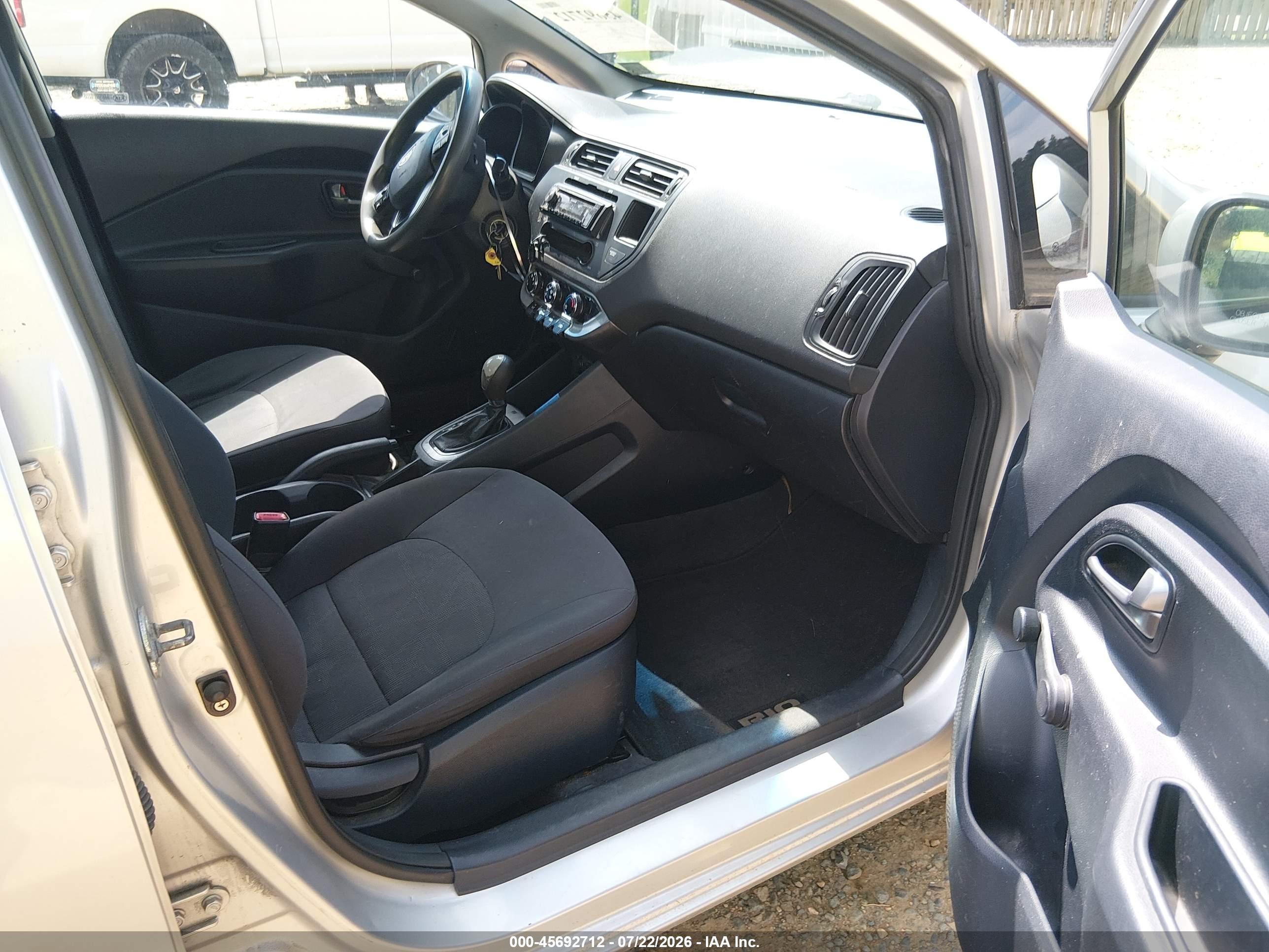 2012 Kia Rio Lx Silver vin: KNADM4A32C6058325