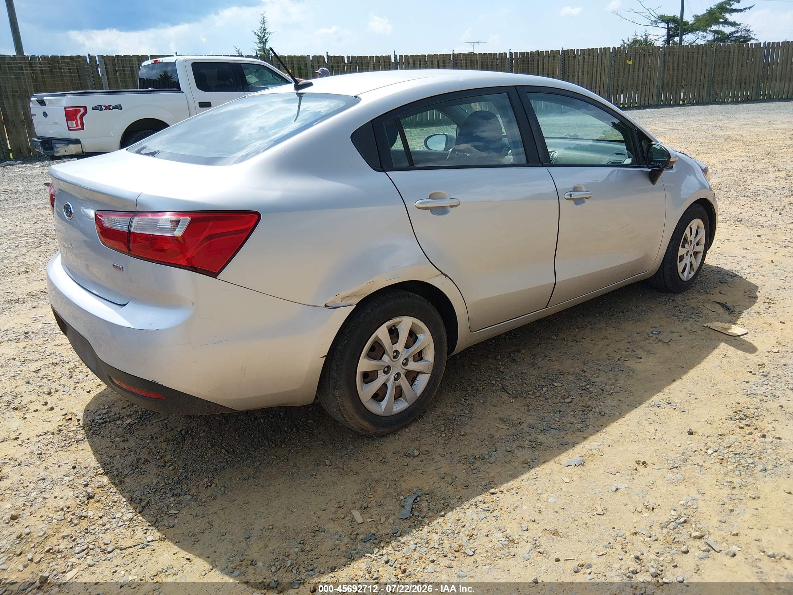 2012 Kia Rio Lx Silver vin: KNADM4A32C6058325