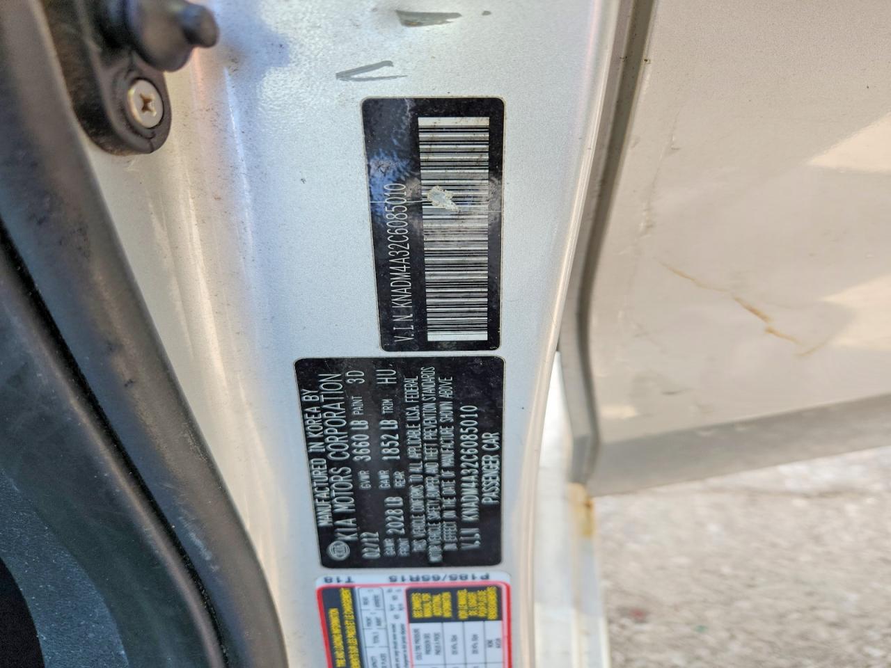 2012 Kia Rio Lx Silver vin: KNADM4A32C6085010