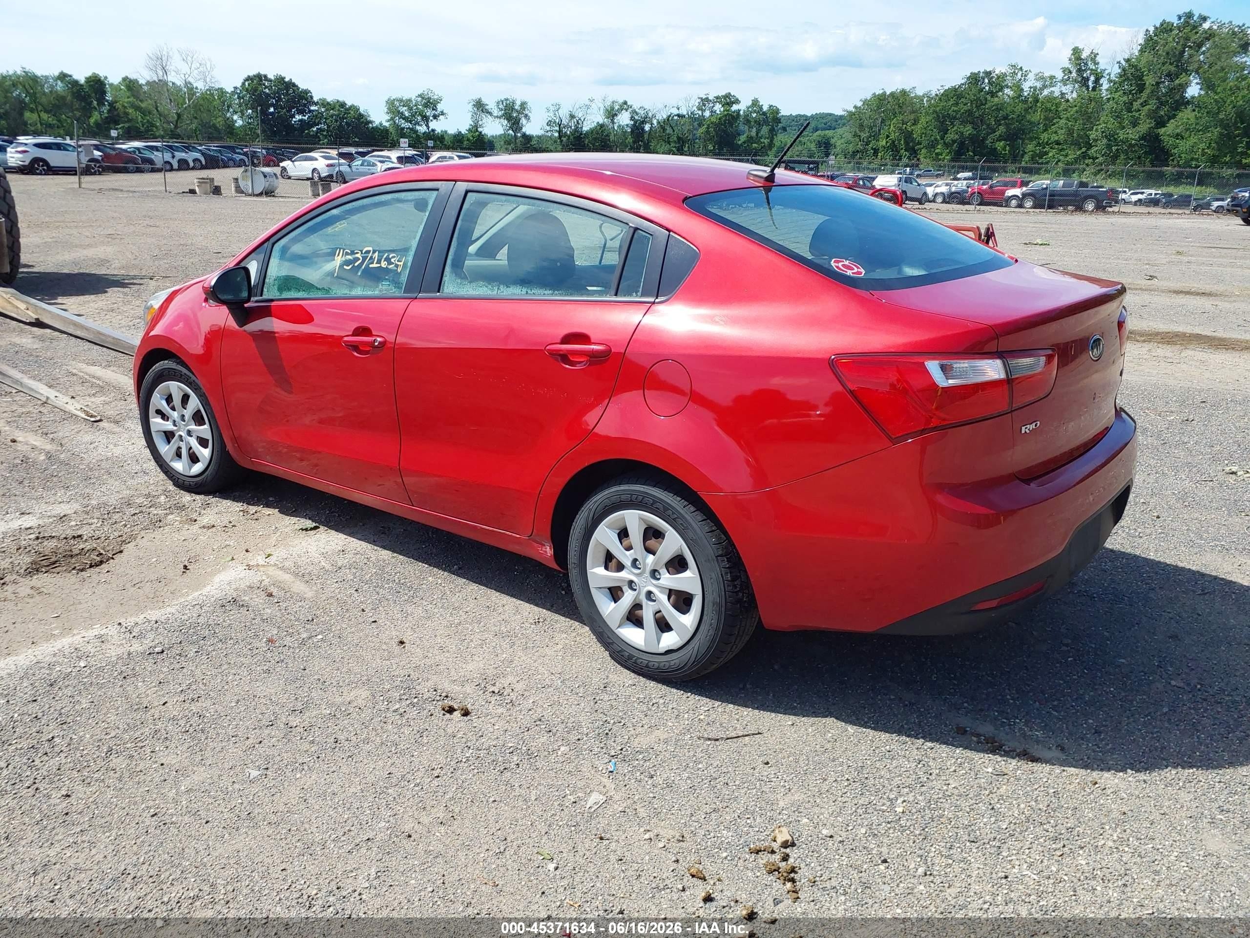 2013 Kia Rio Lx Red vin: KNADM4A32D6124261