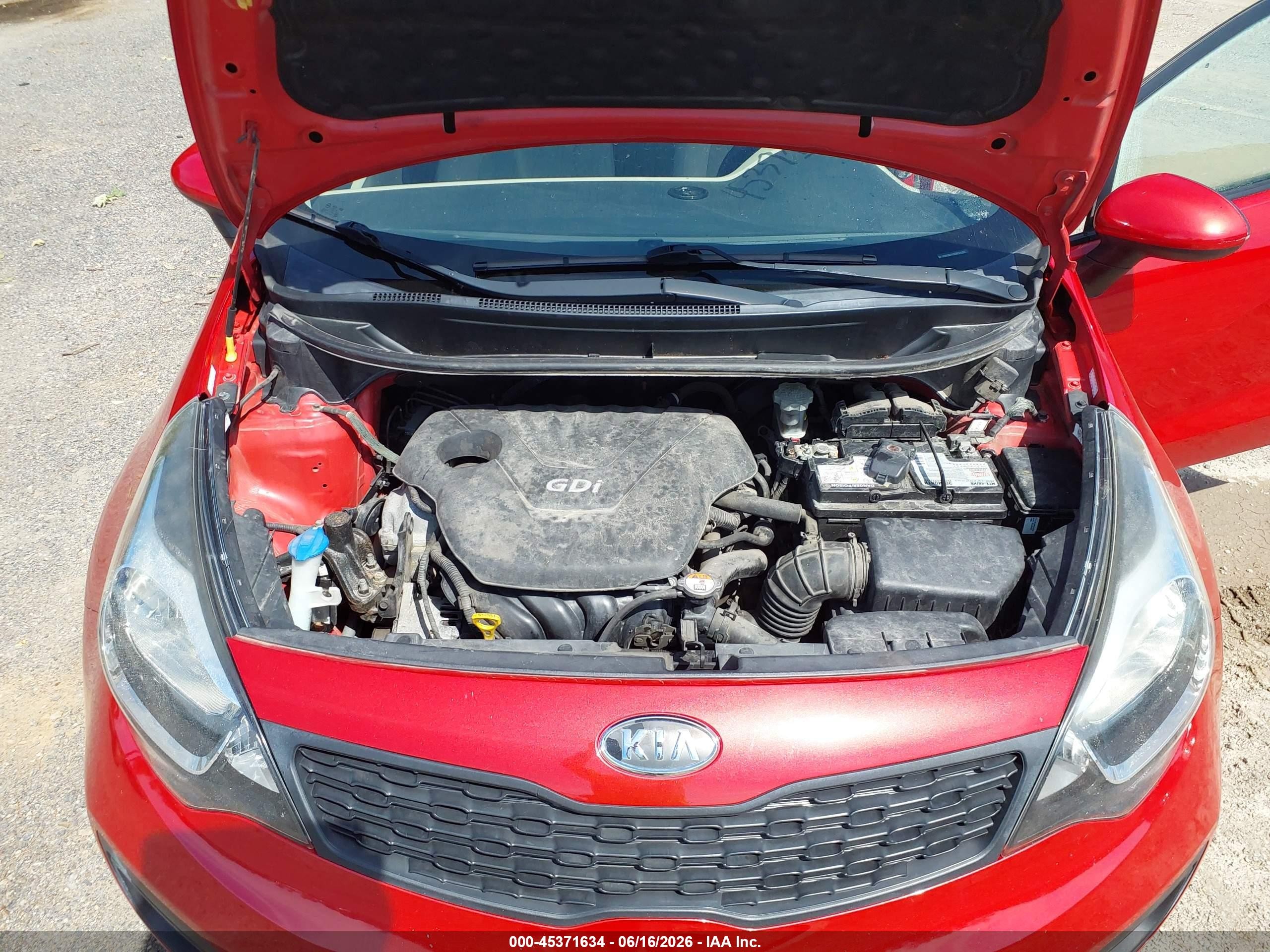 2013 Kia Rio Lx Red vin: KNADM4A32D6124261