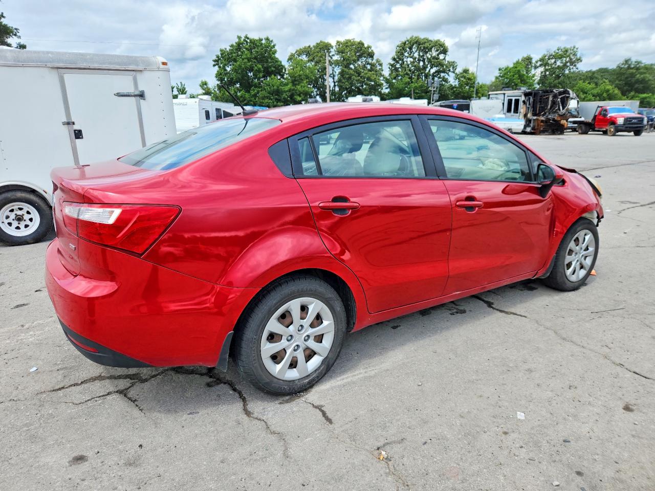 2013 Kia Rio Lx Red vin: KNADM4A32D6125829