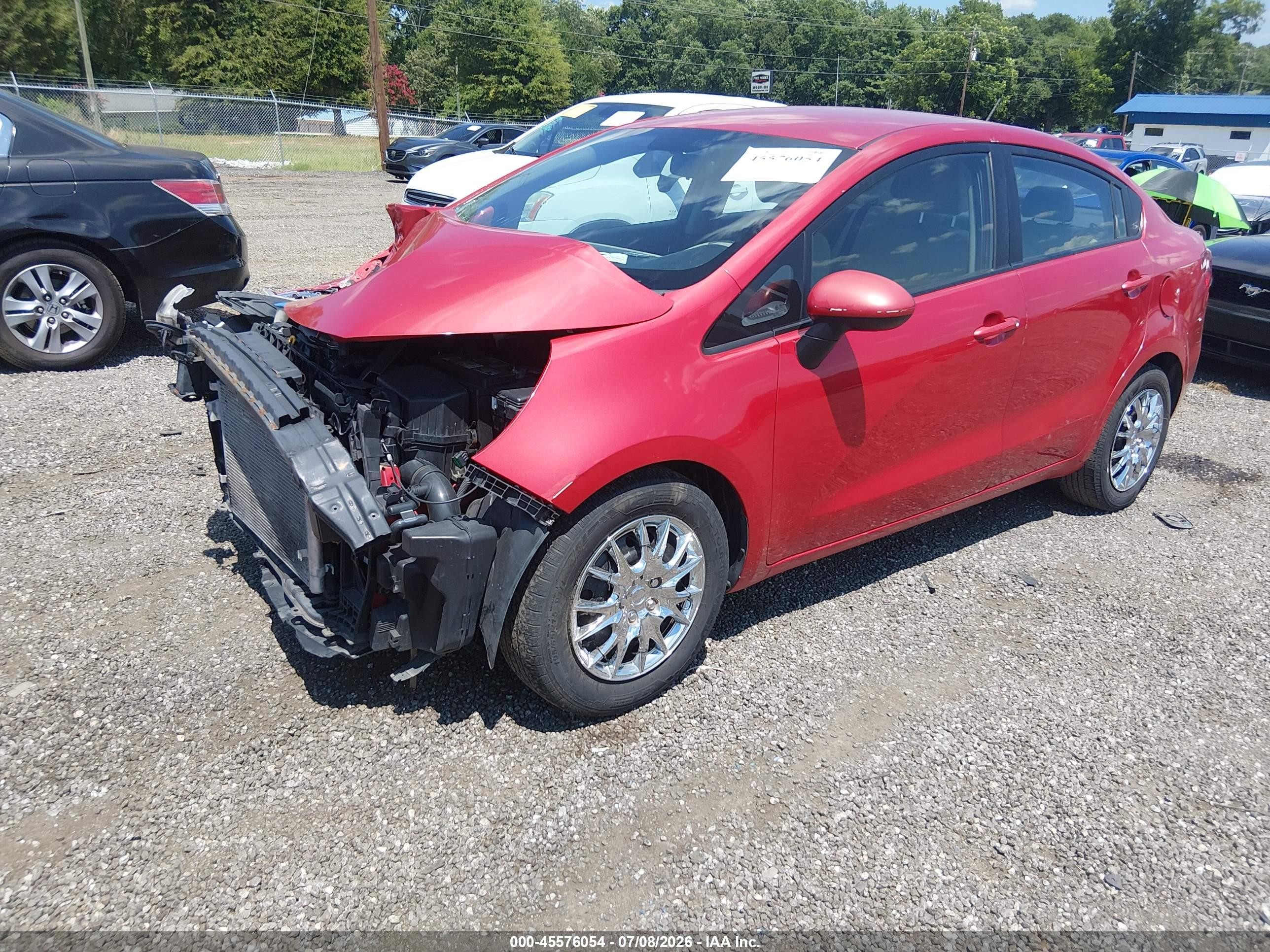 2013 Kia Rio Lx Red vin: KNADM4A32D6134286