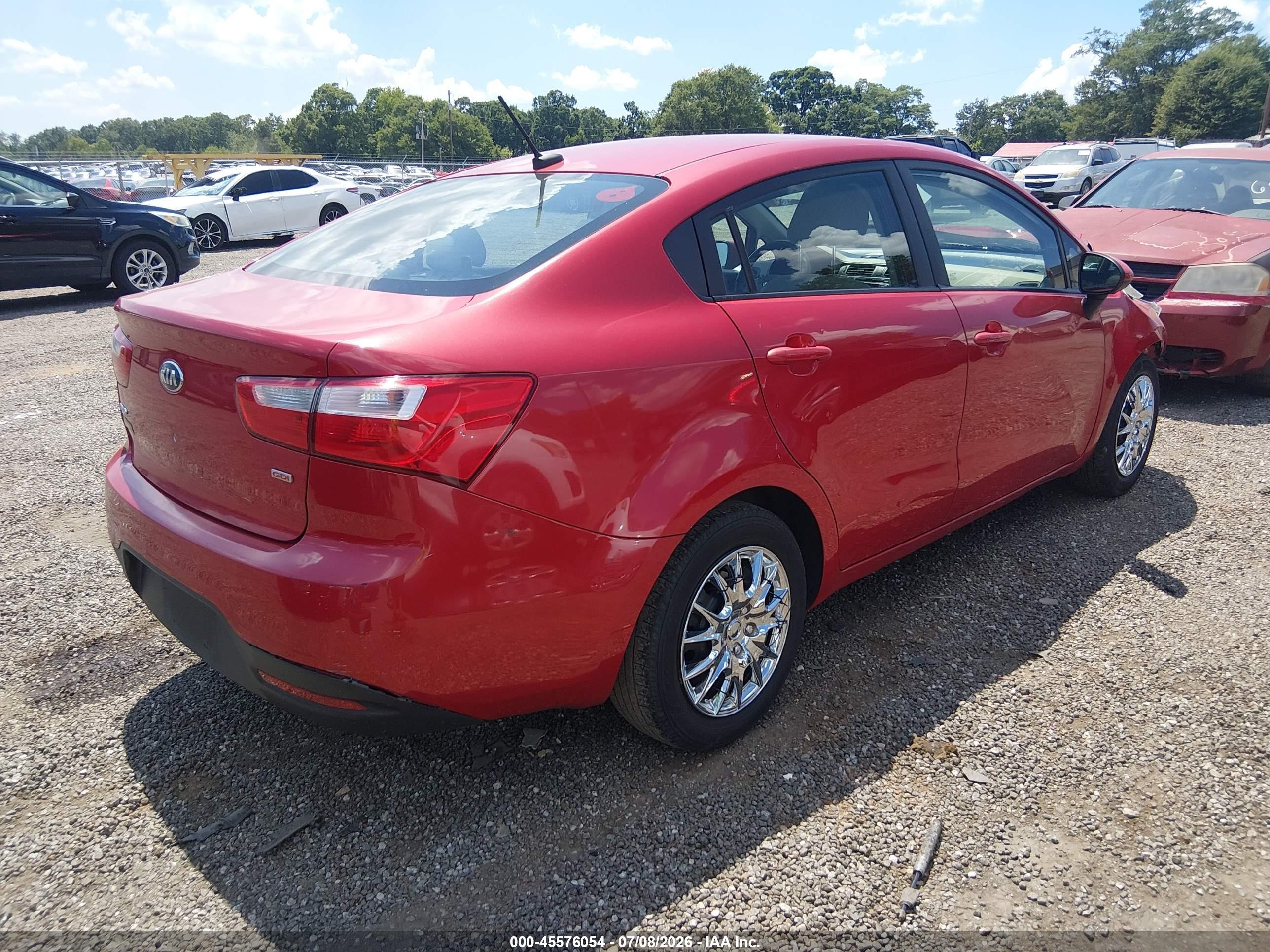 2013 Kia Rio Lx Red vin: KNADM4A32D6134286
