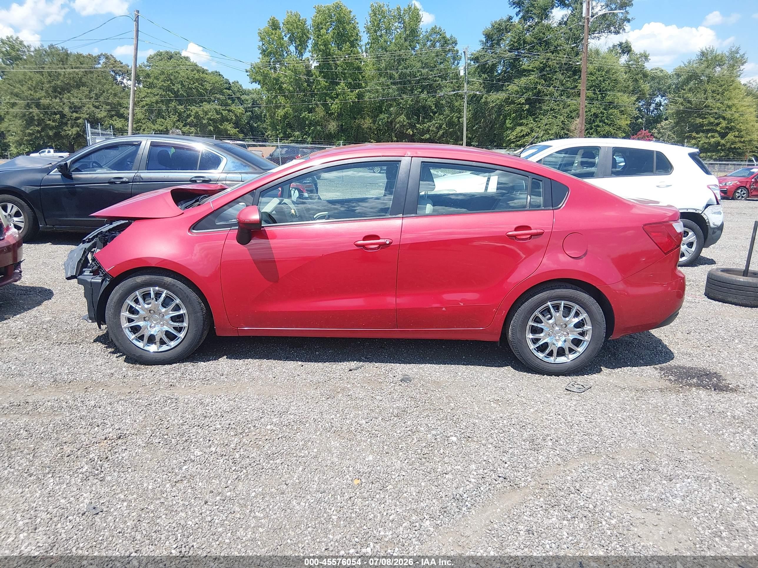 2013 Kia Rio Lx Red vin: KNADM4A32D6134286