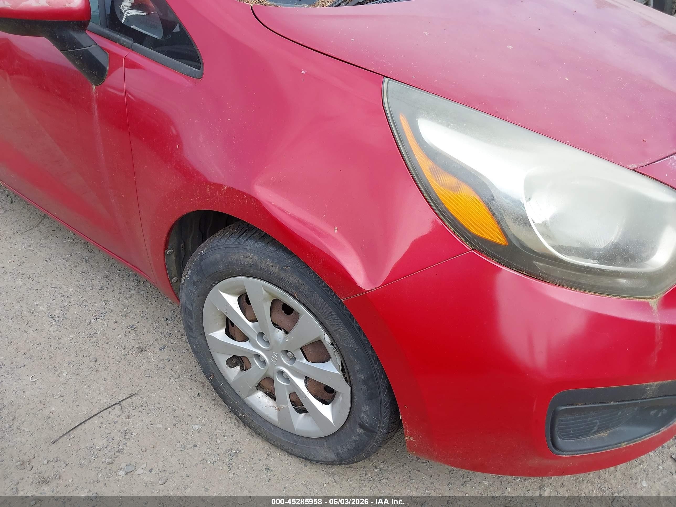2013 Kia Rio Lx Красный vin: KNADM4A32D6188624