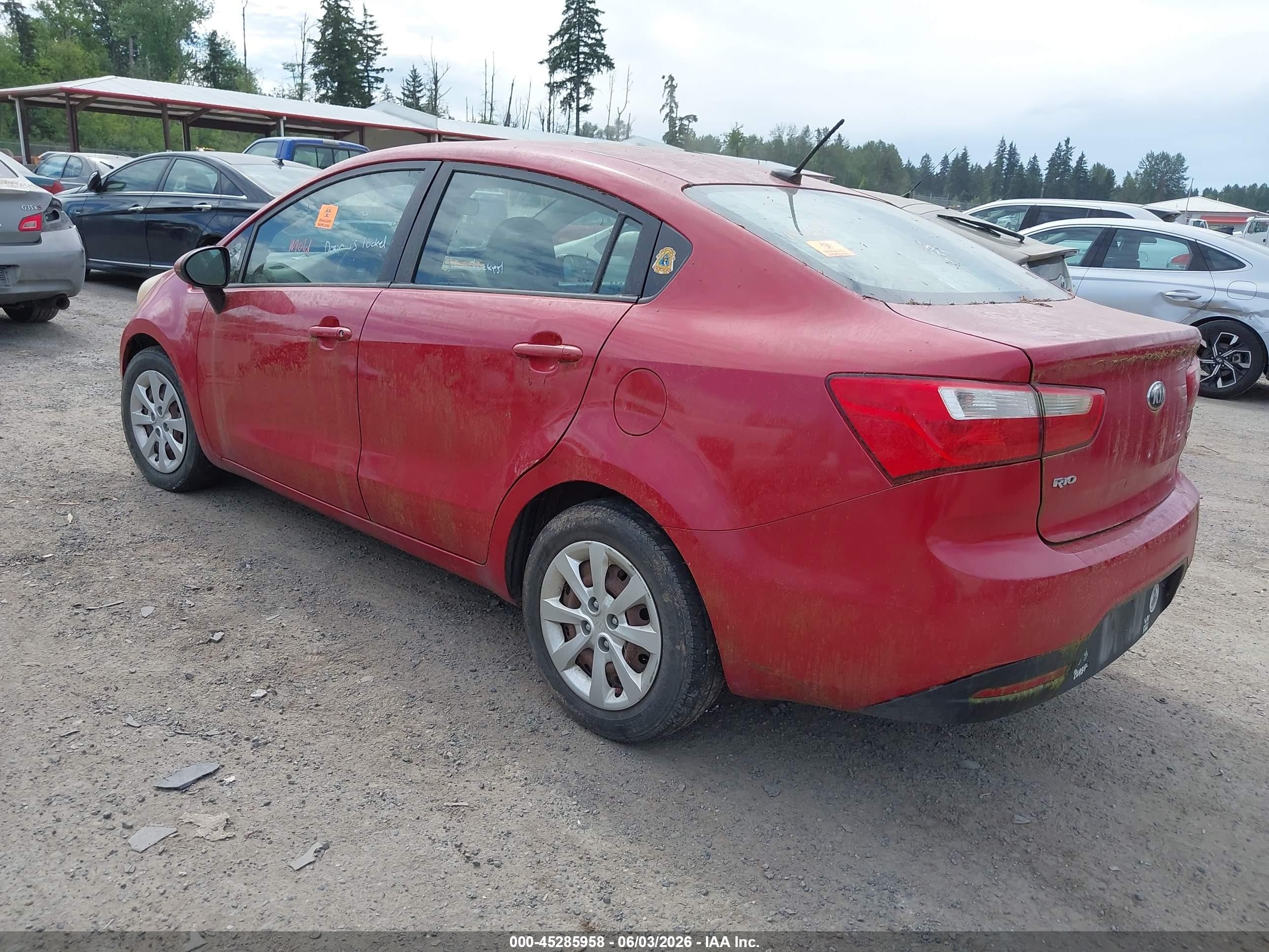 2013 Kia Rio Lx Красный vin: KNADM4A32D6188624