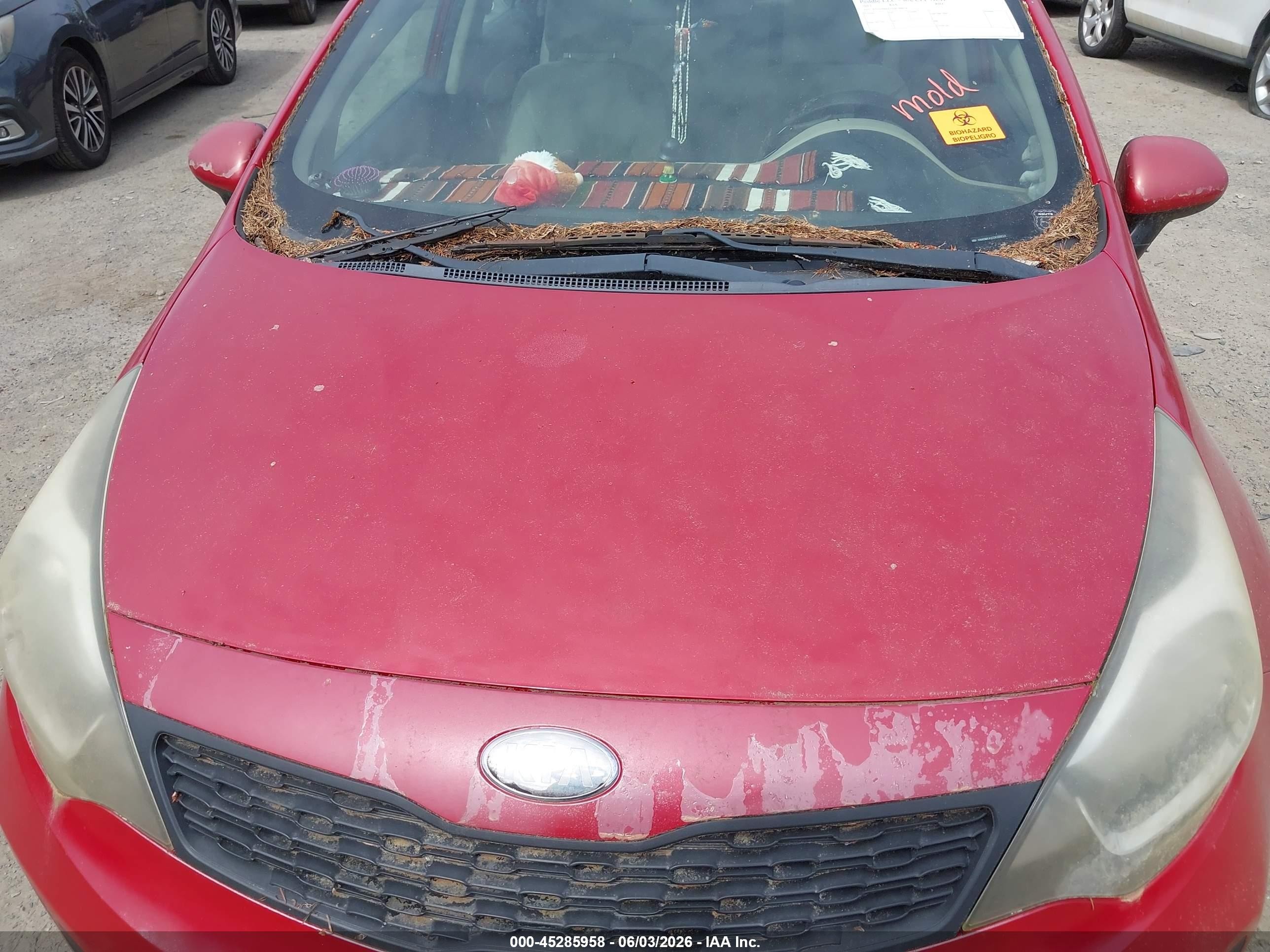 2013 Kia Rio Lx Красный vin: KNADM4A32D6188624