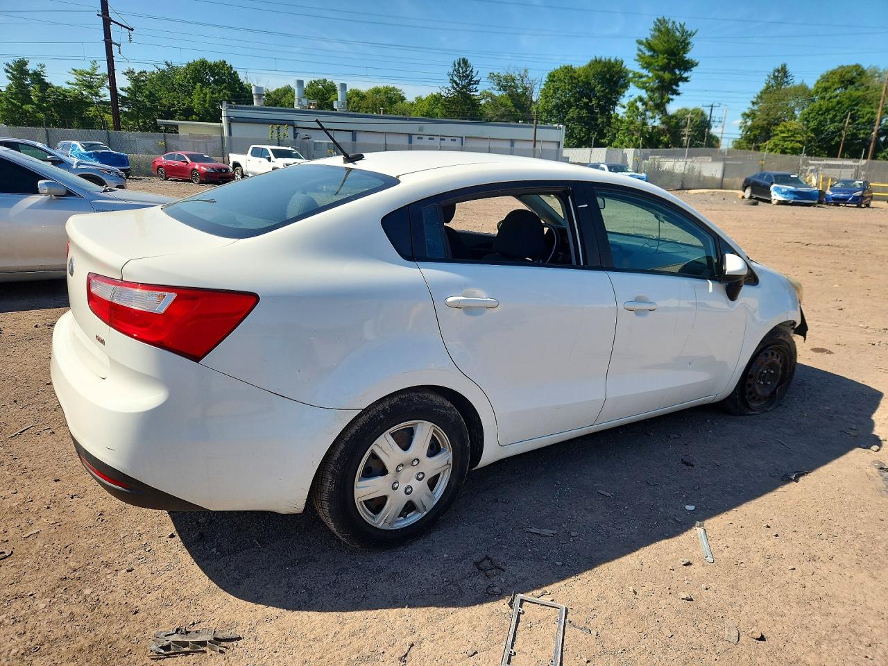 2013 Kia Rio Lx White vin: KNADM4A32D6276721