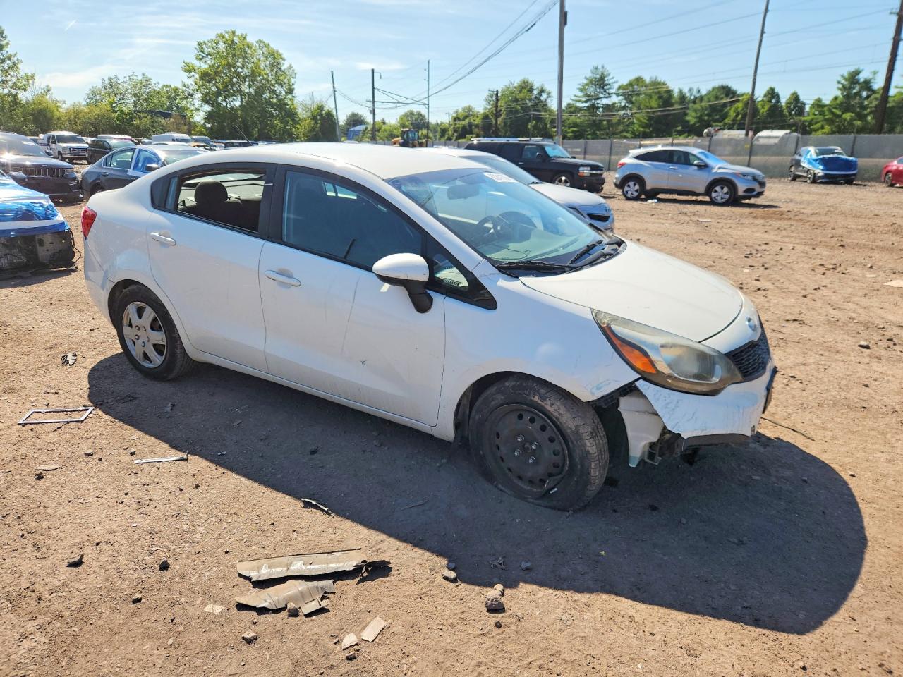 2013 Kia Rio Lx White vin: KNADM4A32D6276721