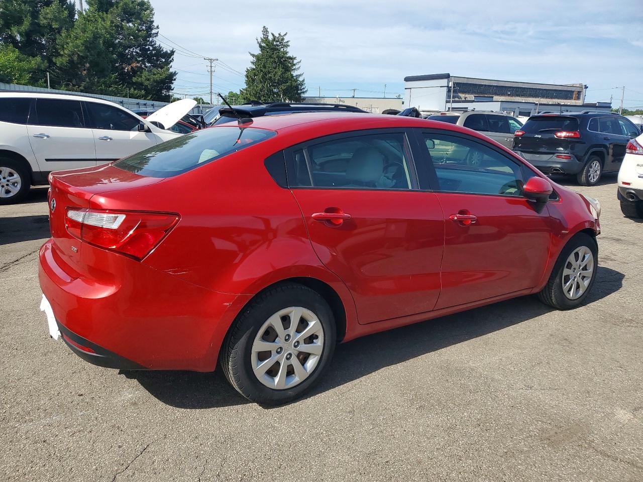 2013 Kia Rio Lx Red vin: KNADM4A32D6277464