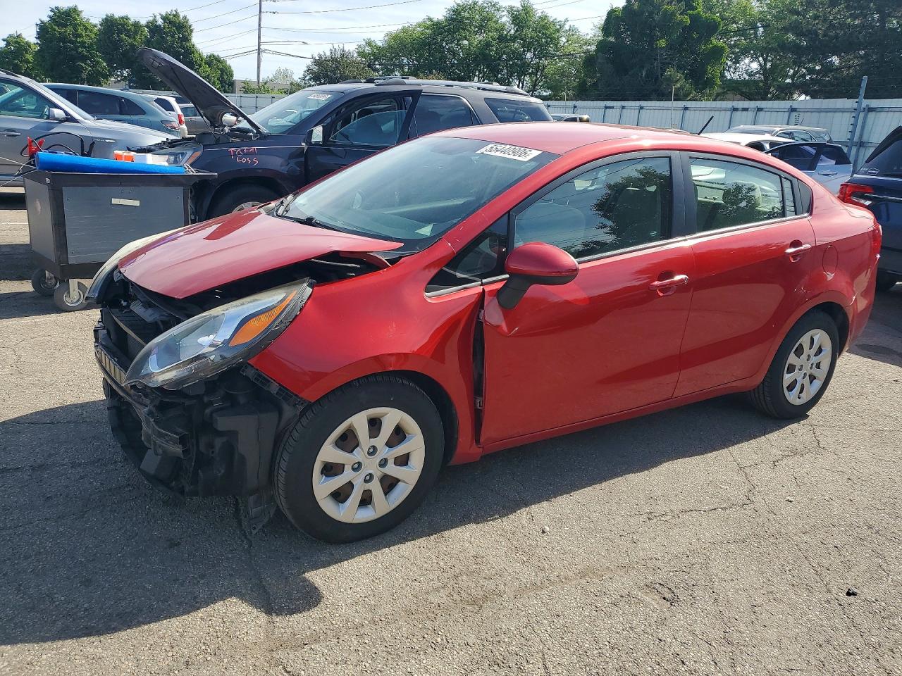 2013 Kia Rio Lx Red vin: KNADM4A32D6277464