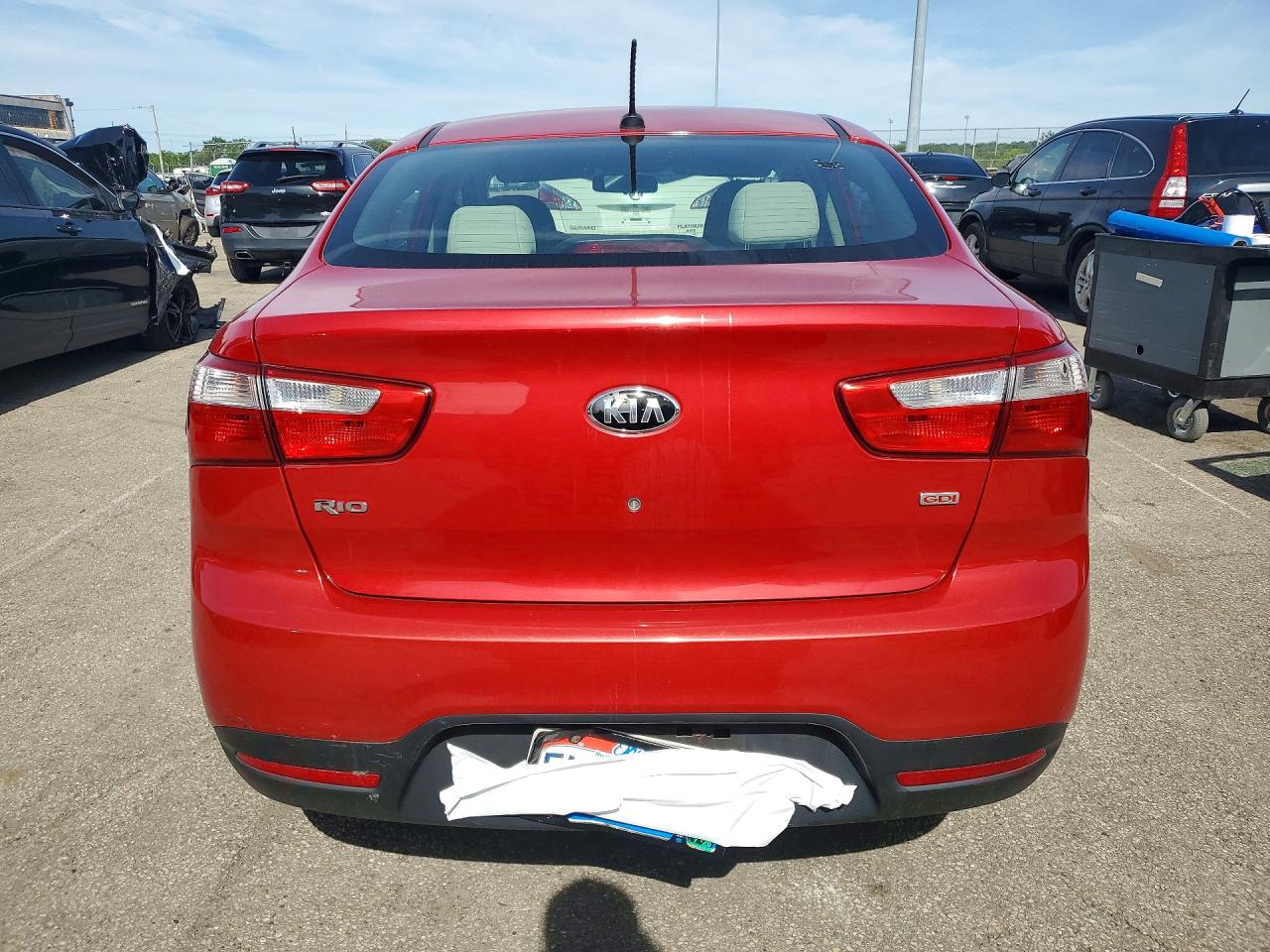 2013 Kia Rio Lx Red vin: KNADM4A32D6277464