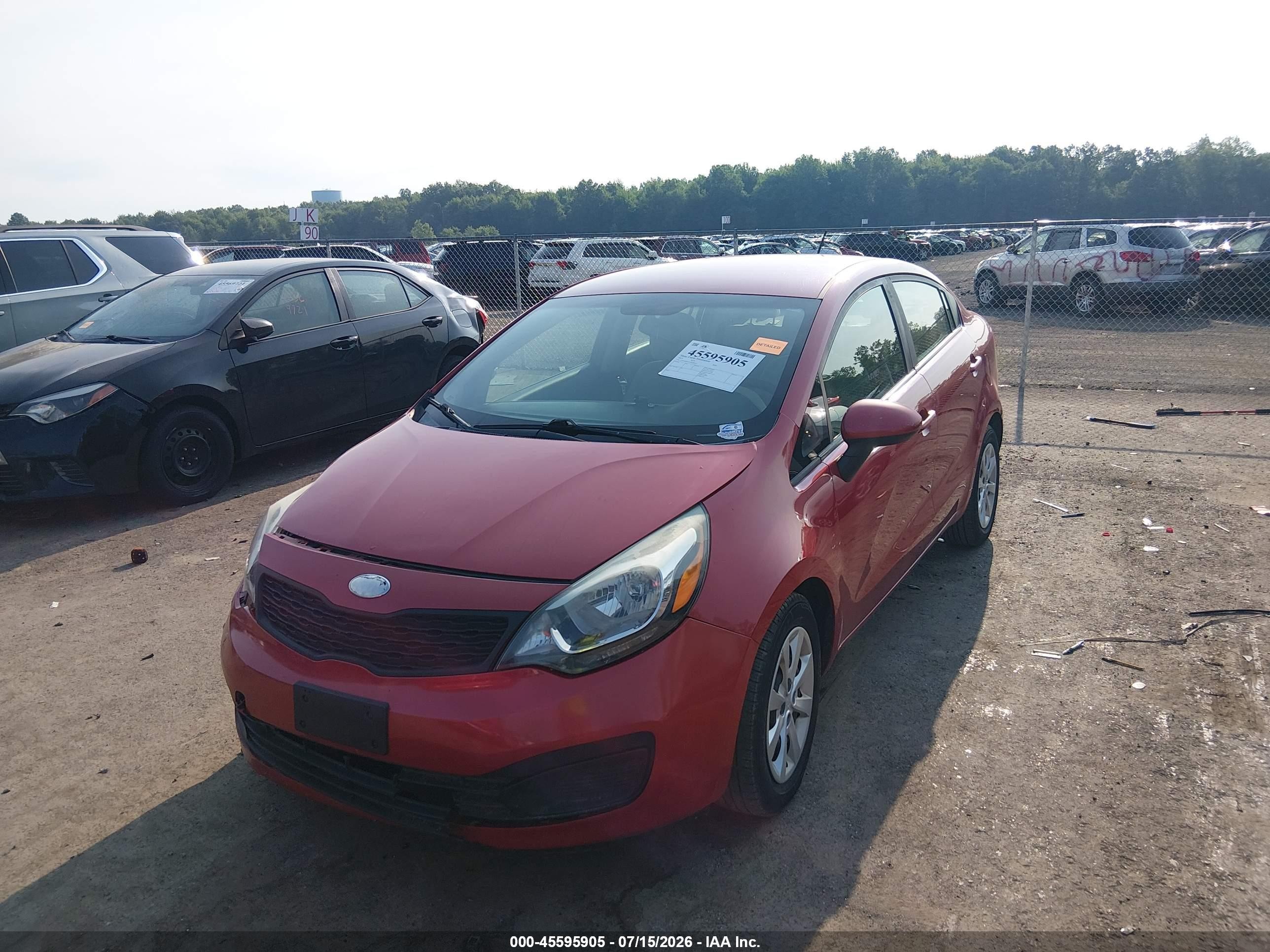 2013 Kia Rio Lx Red vin: KNADM4A32D6282261