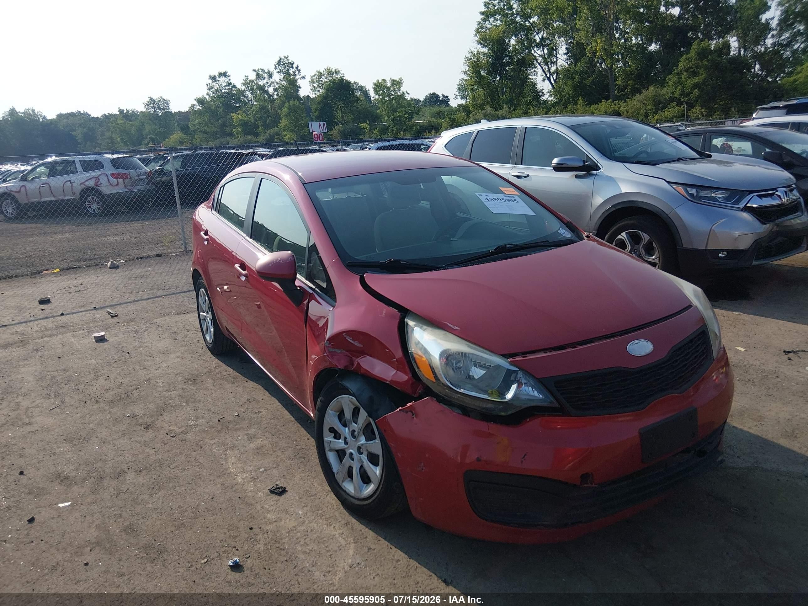 2013 Kia Rio Lx Red vin: KNADM4A32D6282261