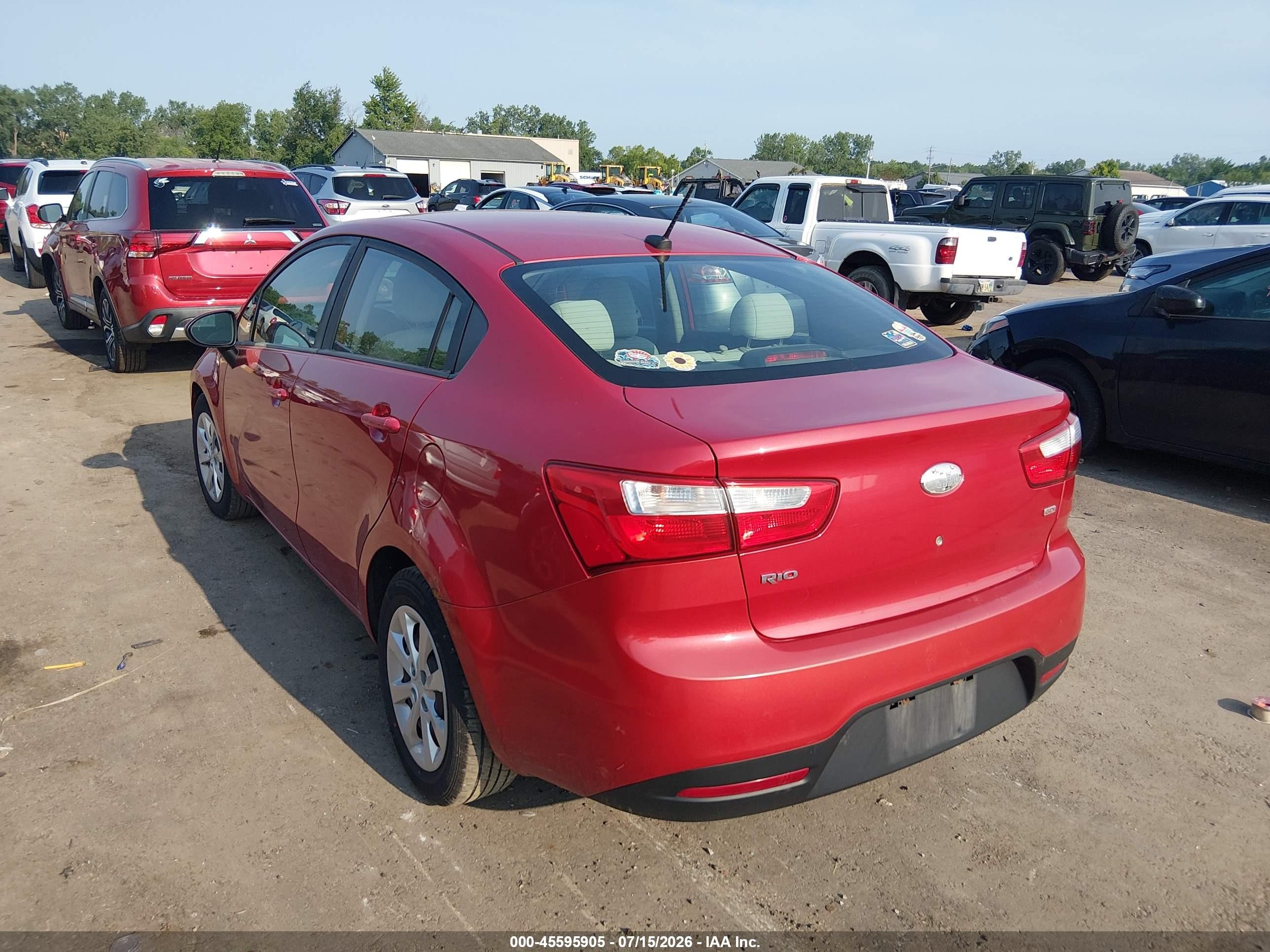 2013 Kia Rio Lx Red vin: KNADM4A32D6282261