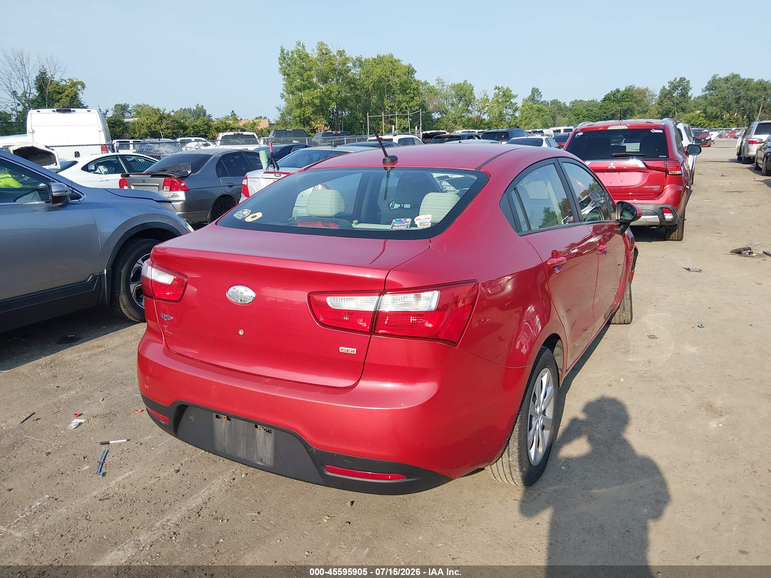 2013 Kia Rio Lx Red vin: KNADM4A32D6282261