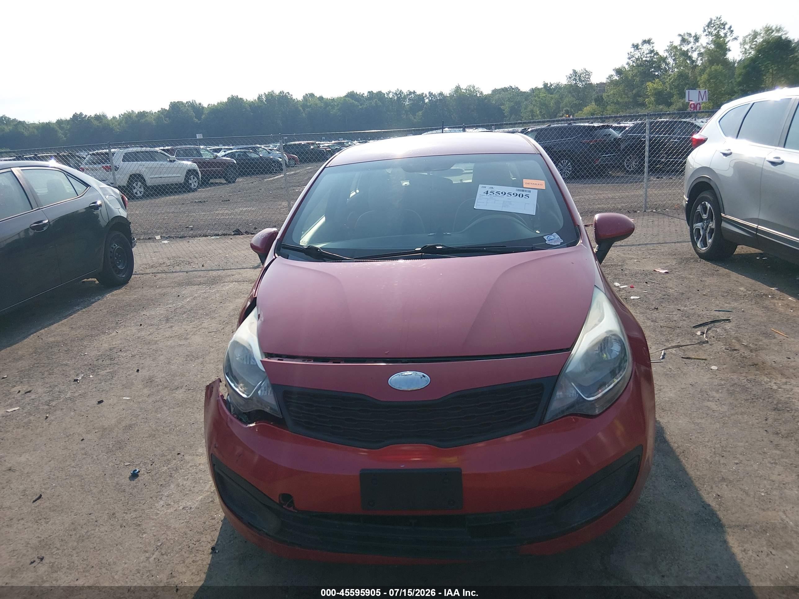 2013 Kia Rio Lx Red vin: KNADM4A32D6282261