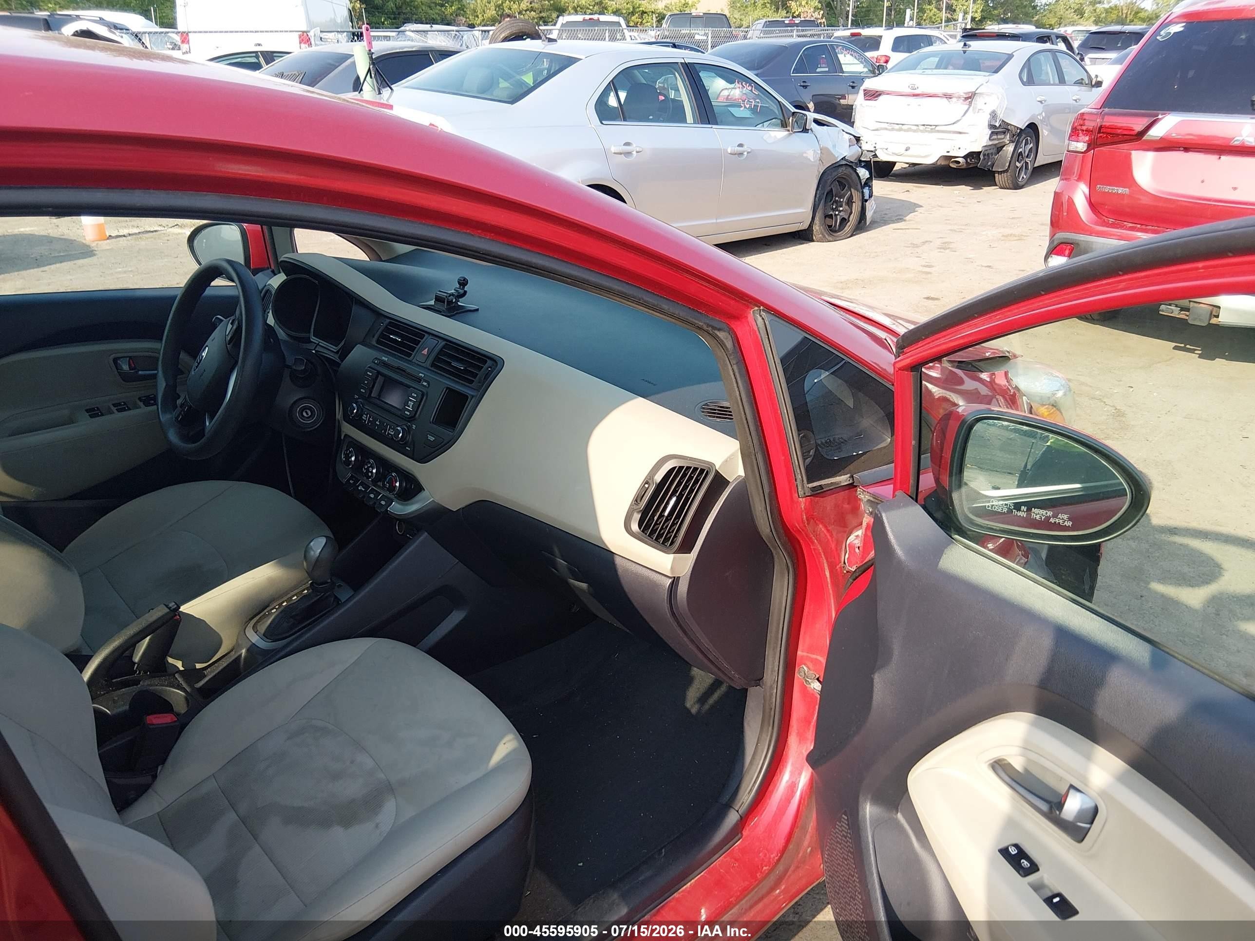 2013 Kia Rio Lx Red vin: KNADM4A32D6282261