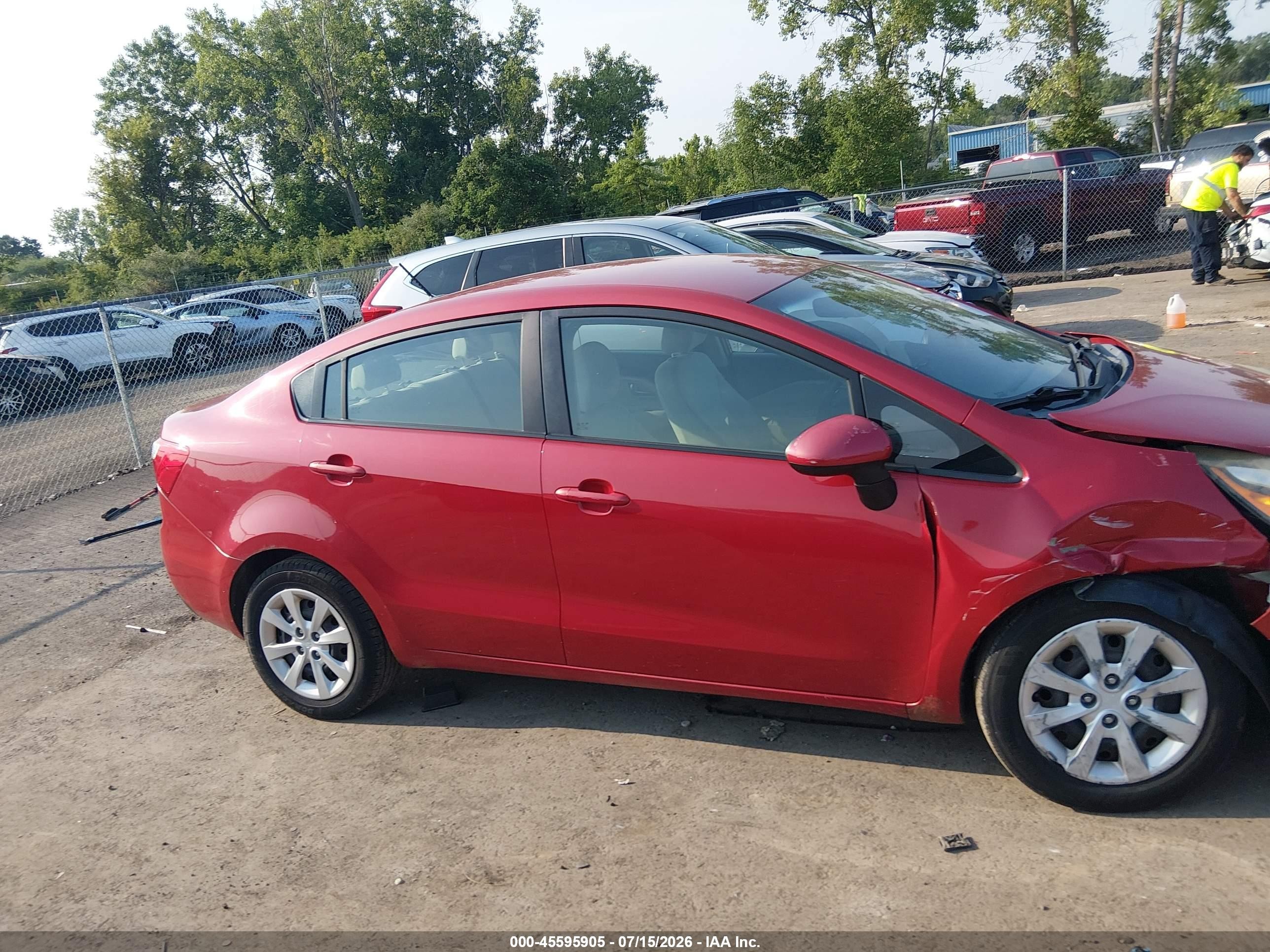 2013 Kia Rio Lx Red vin: KNADM4A32D6282261