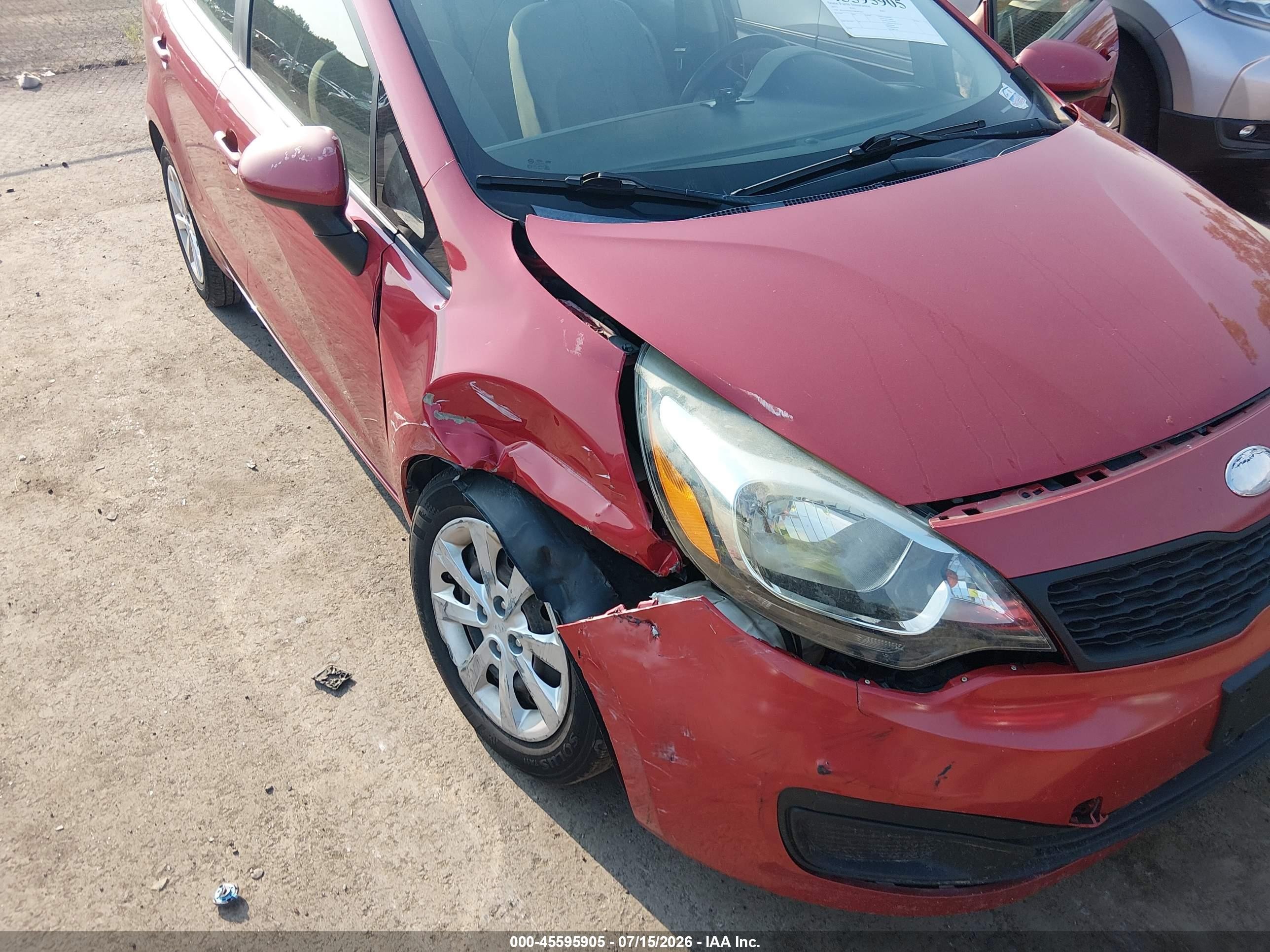 2013 Kia Rio Lx Red vin: KNADM4A32D6282261