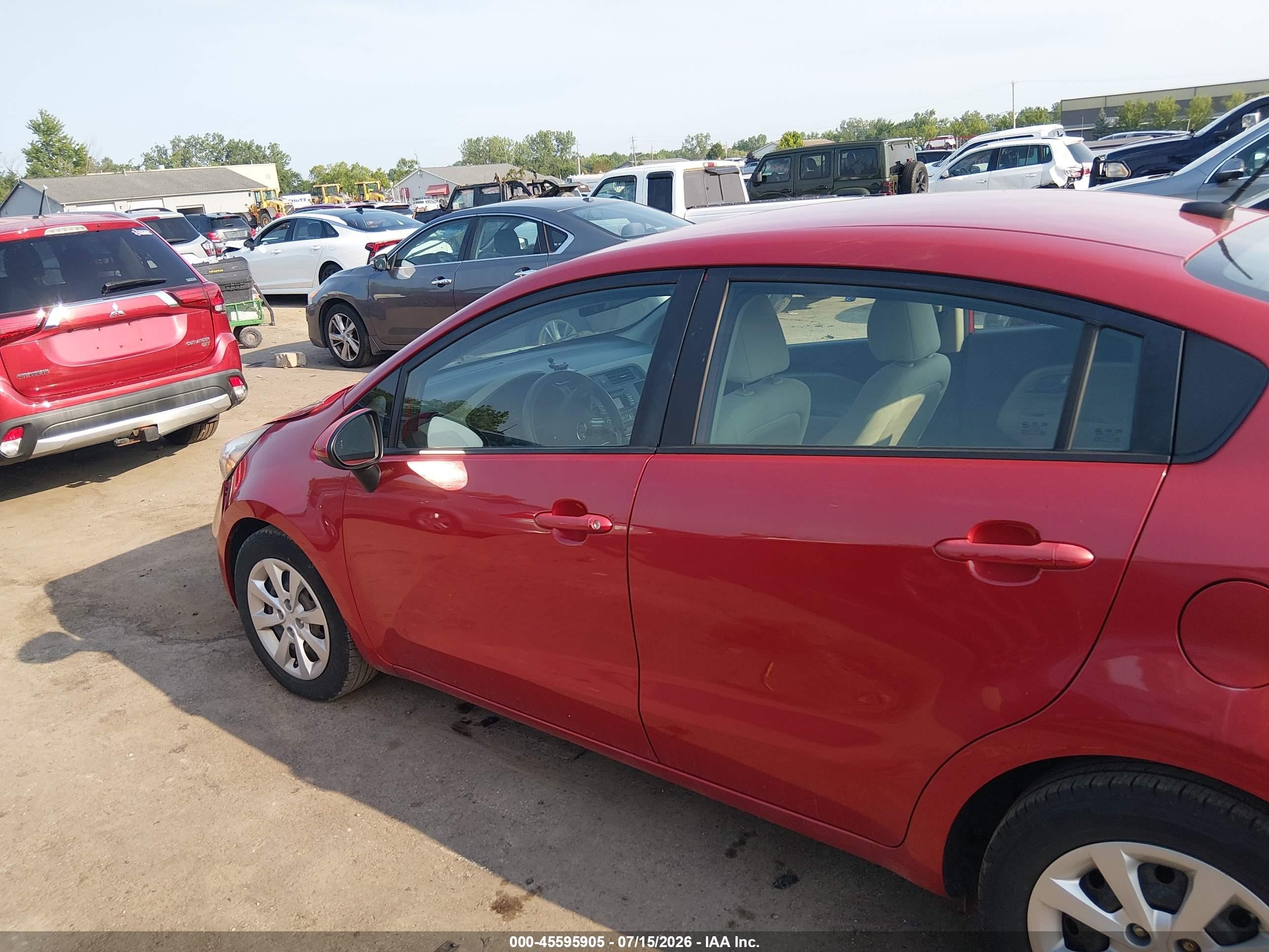 2013 Kia Rio Lx Red vin: KNADM4A32D6282261