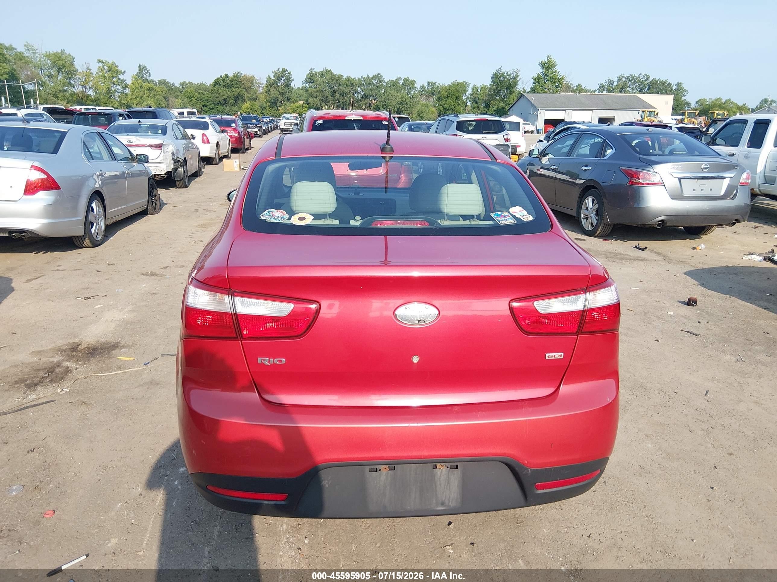2013 Kia Rio Lx Red vin: KNADM4A32D6282261