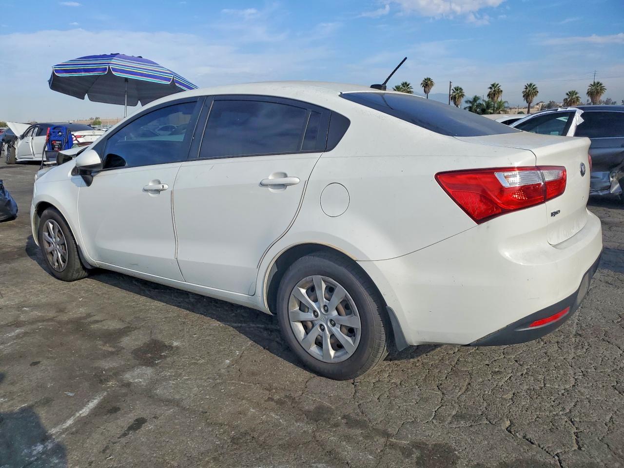 2013 Kia Rio Lx White vin: KNADM4A32D6291493