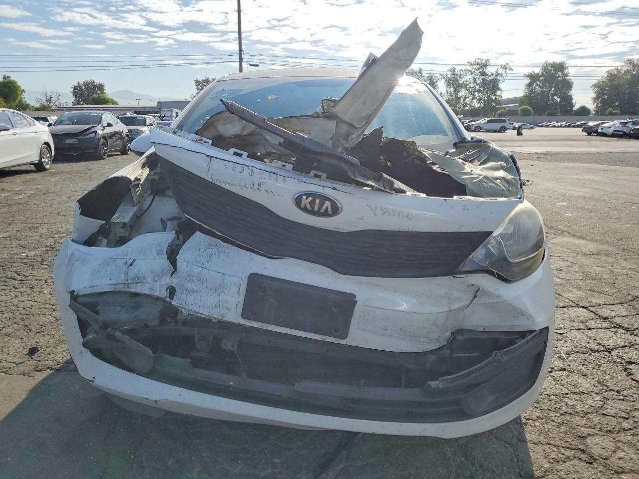 2013 Kia Rio Lx White vin: KNADM4A32D6291493