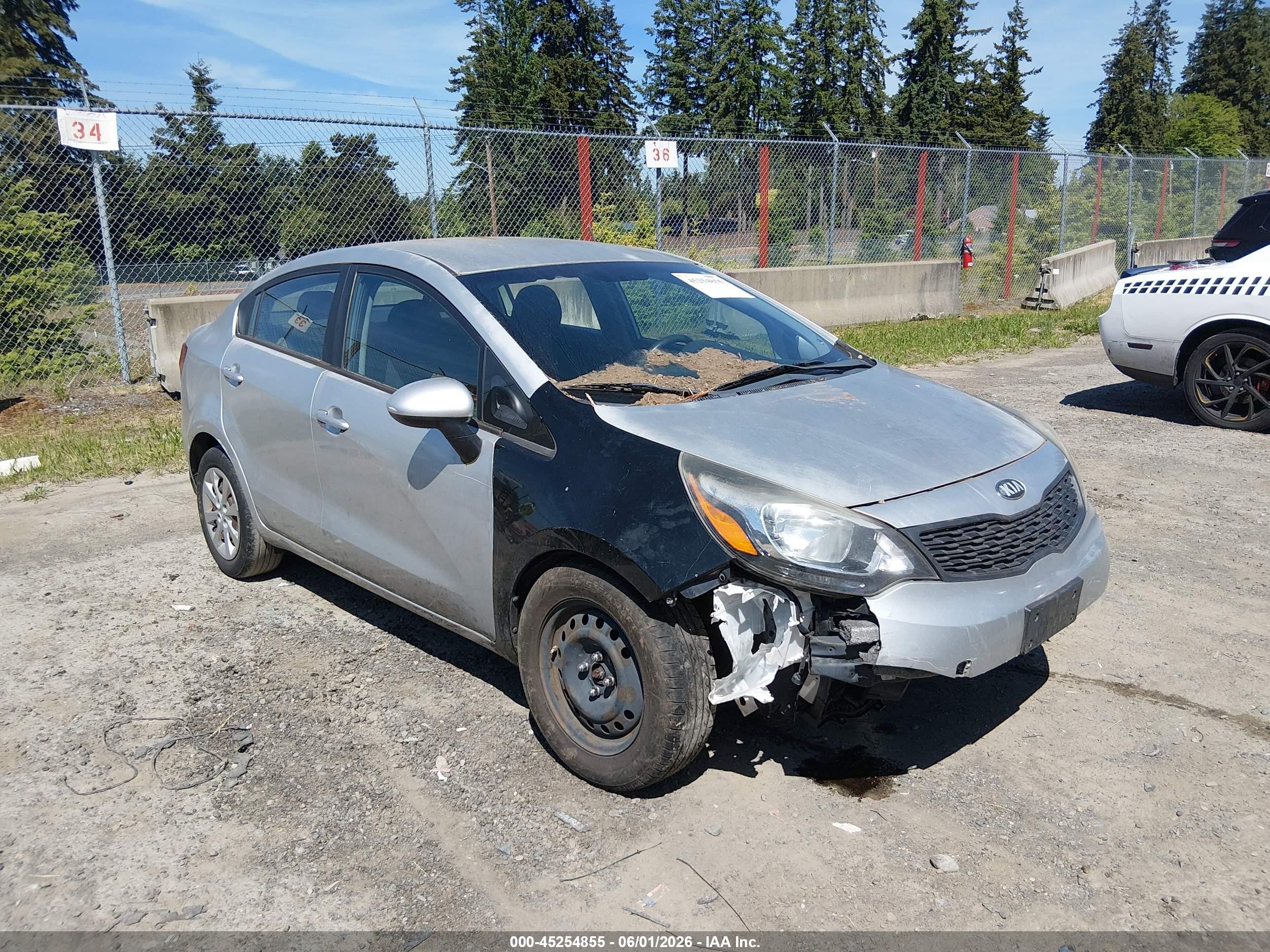 2014 Kia Rio Lx Silver vin: KNADM4A32E6361091