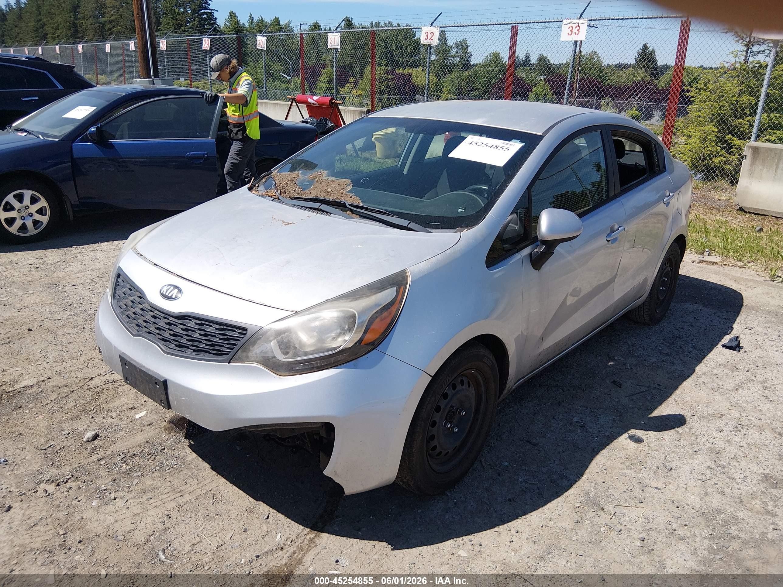 2014 Kia Rio Lx Silver vin: KNADM4A32E6361091