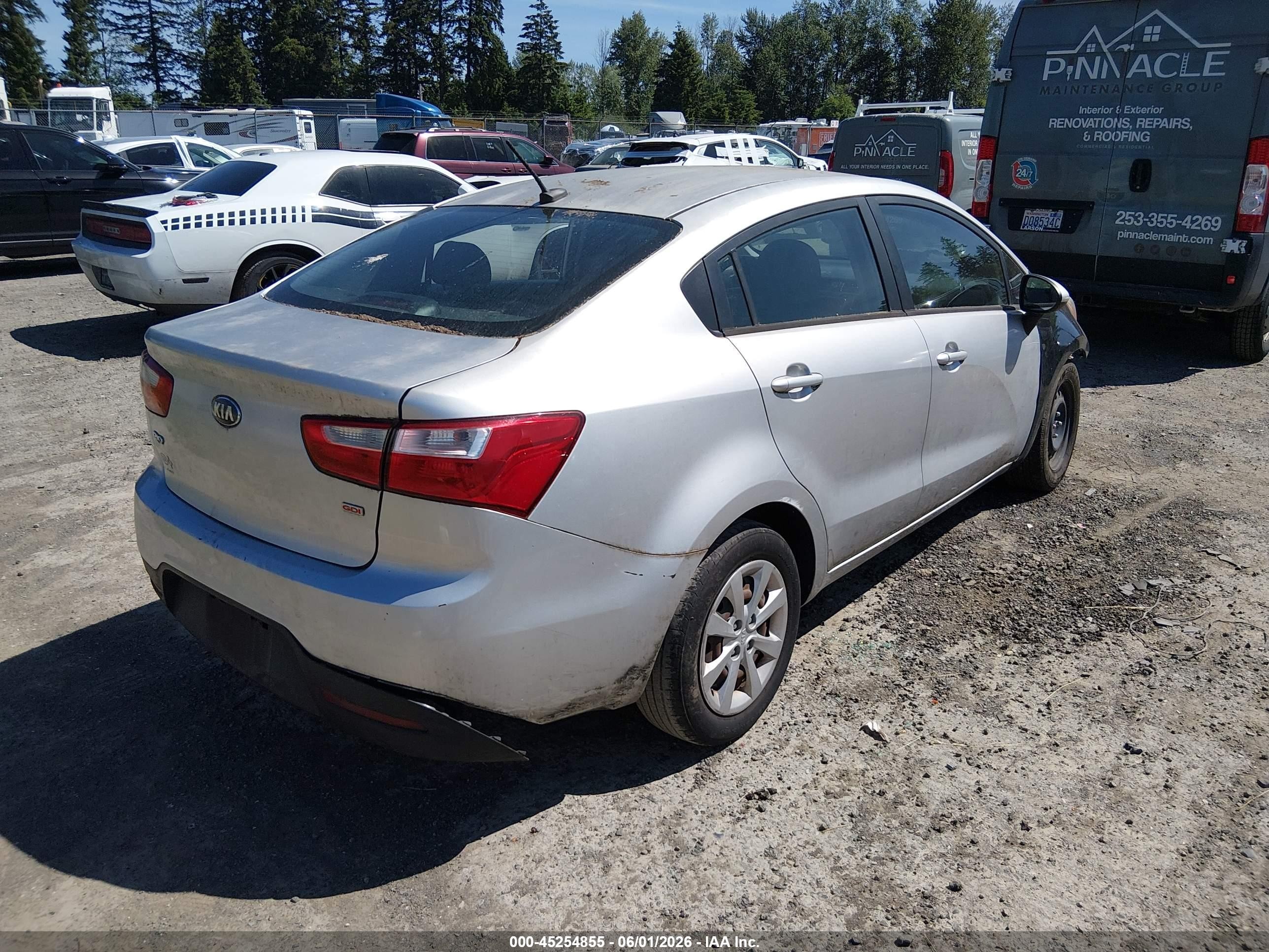 2014 Kia Rio Lx Silver vin: KNADM4A32E6361091