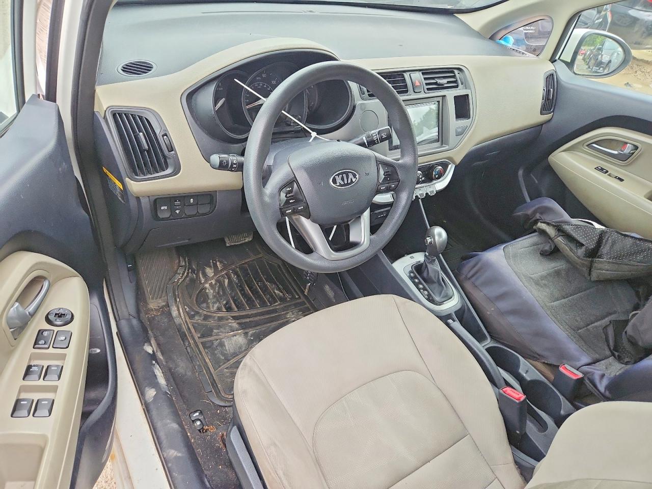 2014 Kia Rio Lx White vin: KNADM4A32E6361950