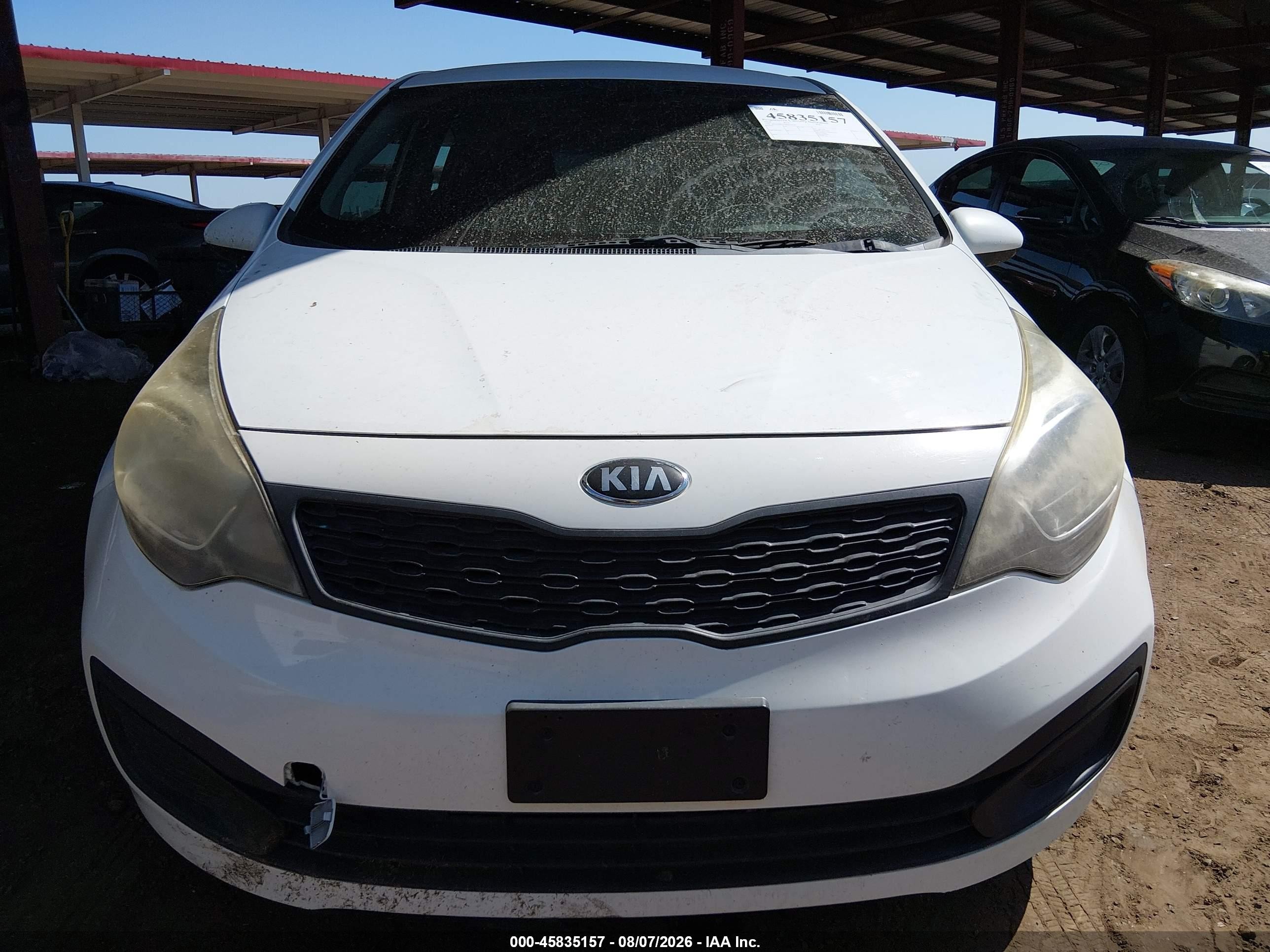 2014 Kia Rio Lx White vin: KNADM4A32E6375301