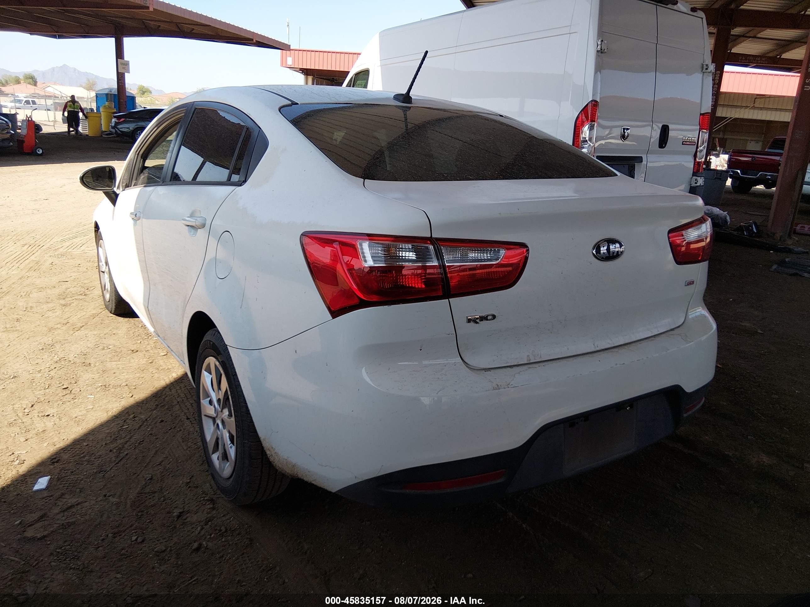 2014 Kia Rio Lx White vin: KNADM4A32E6375301