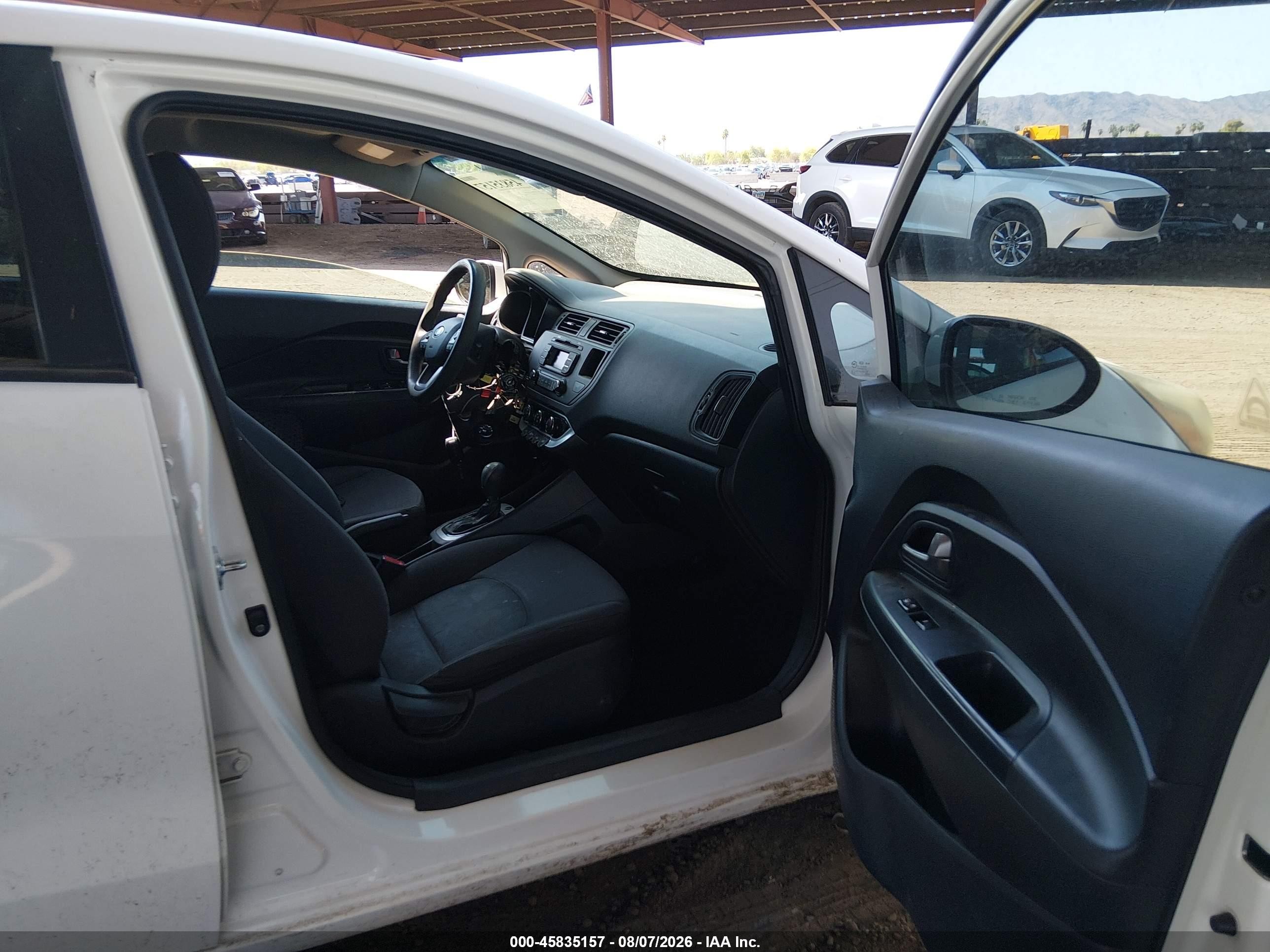 2014 Kia Rio Lx White vin: KNADM4A32E6375301