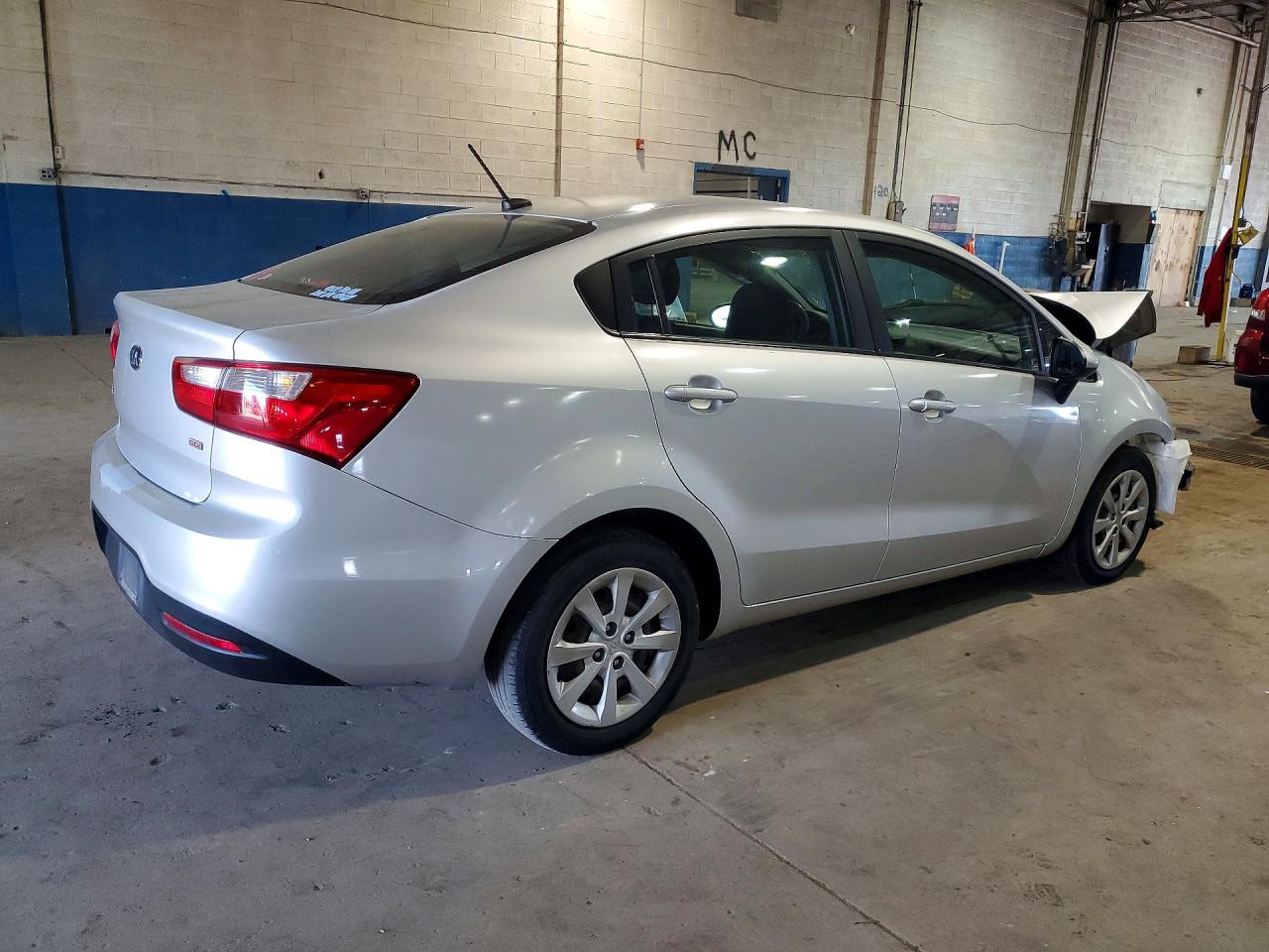 2014 Kia Rio Lx Silver vin: KNADM4A32E6387612