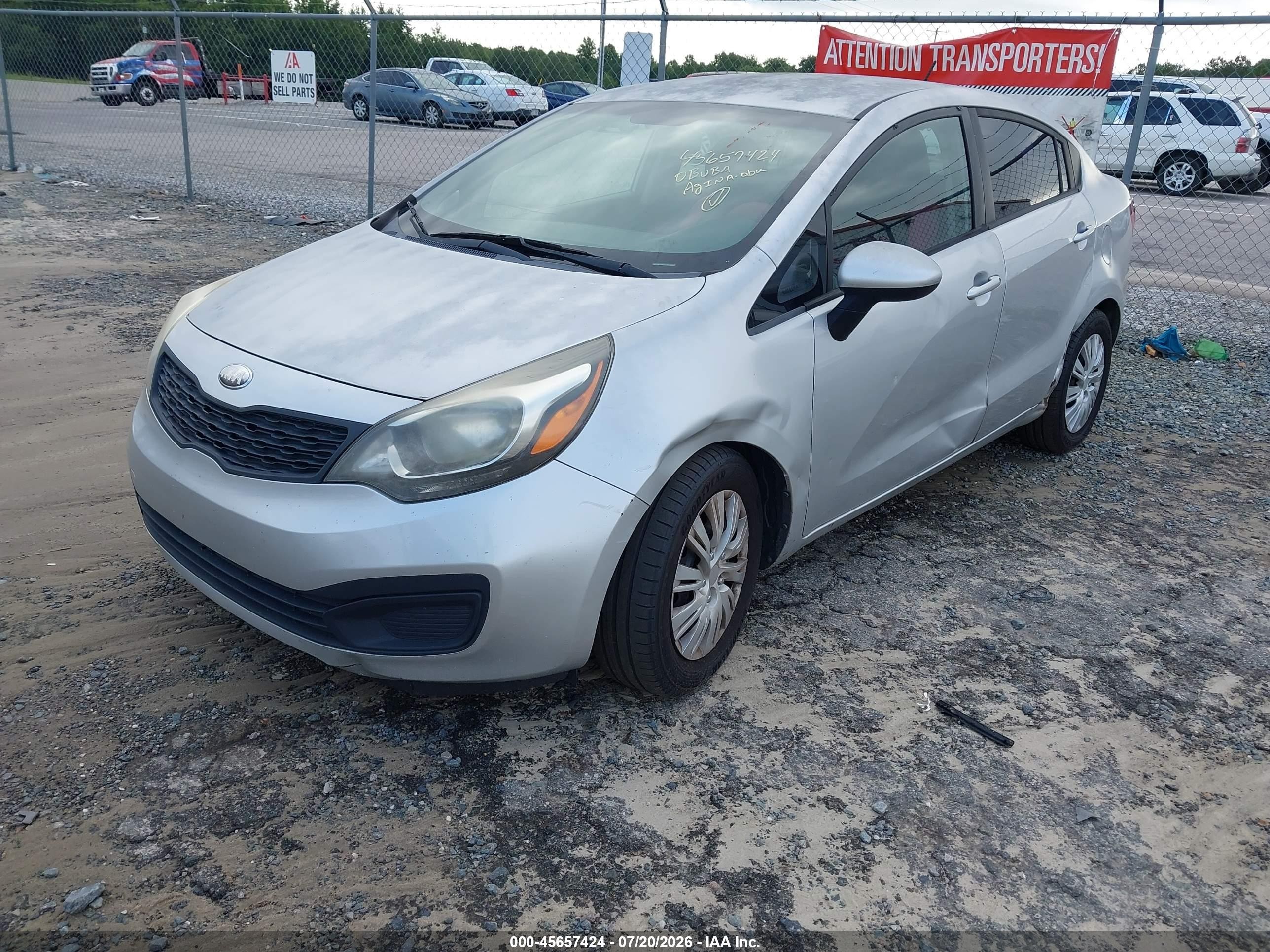 2014 Kia Rio Lx Silver vin: KNADM4A32E6415487