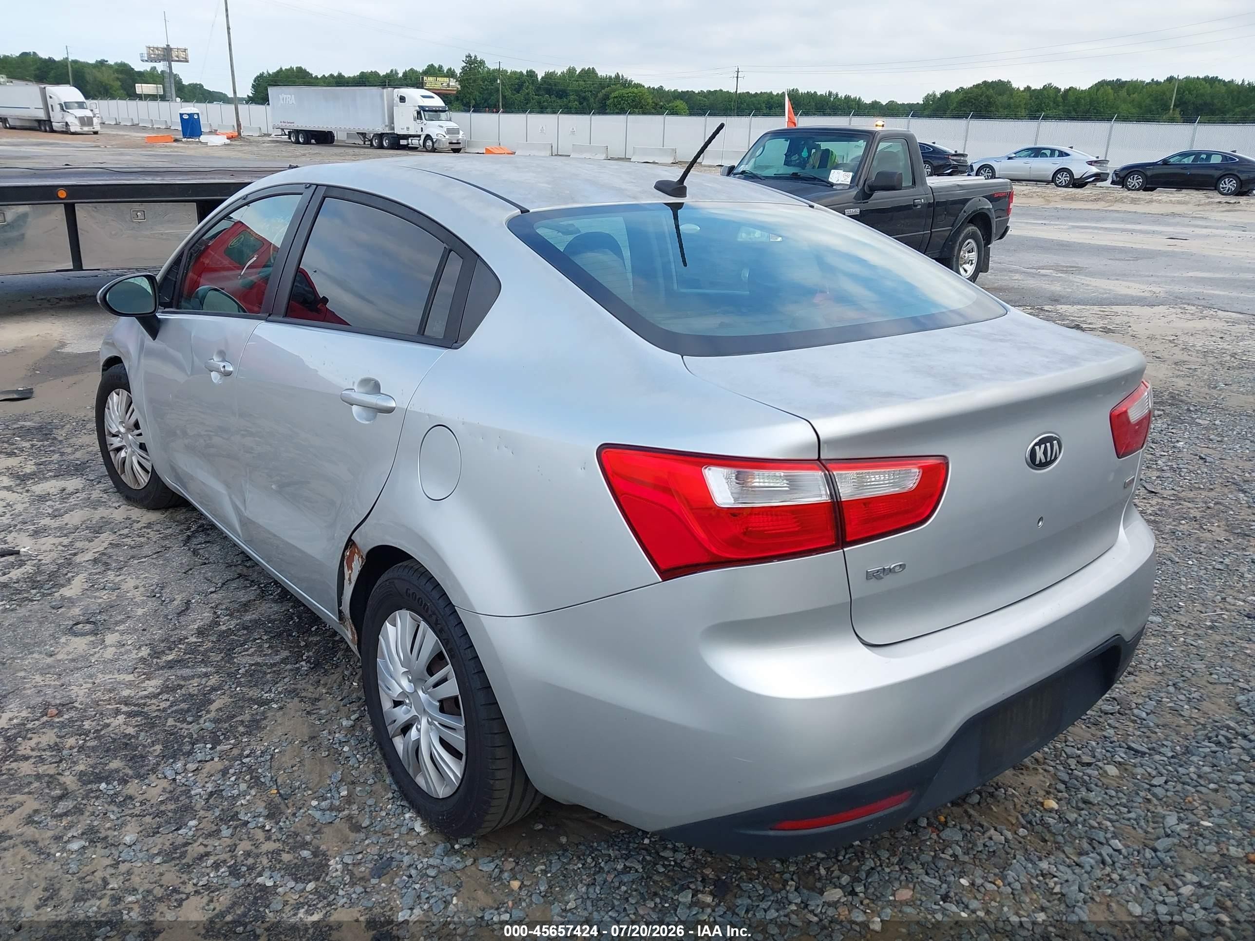 2014 Kia Rio Lx Silver vin: KNADM4A32E6415487